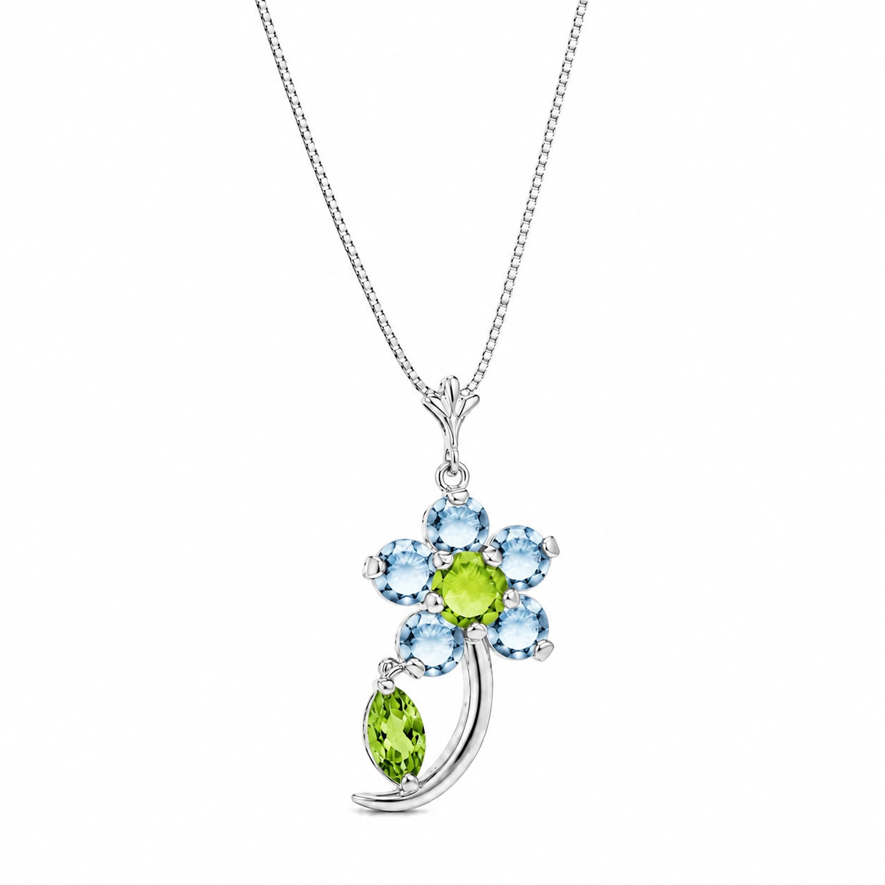 White Gold Peridot & Aquamarine — Andromeda