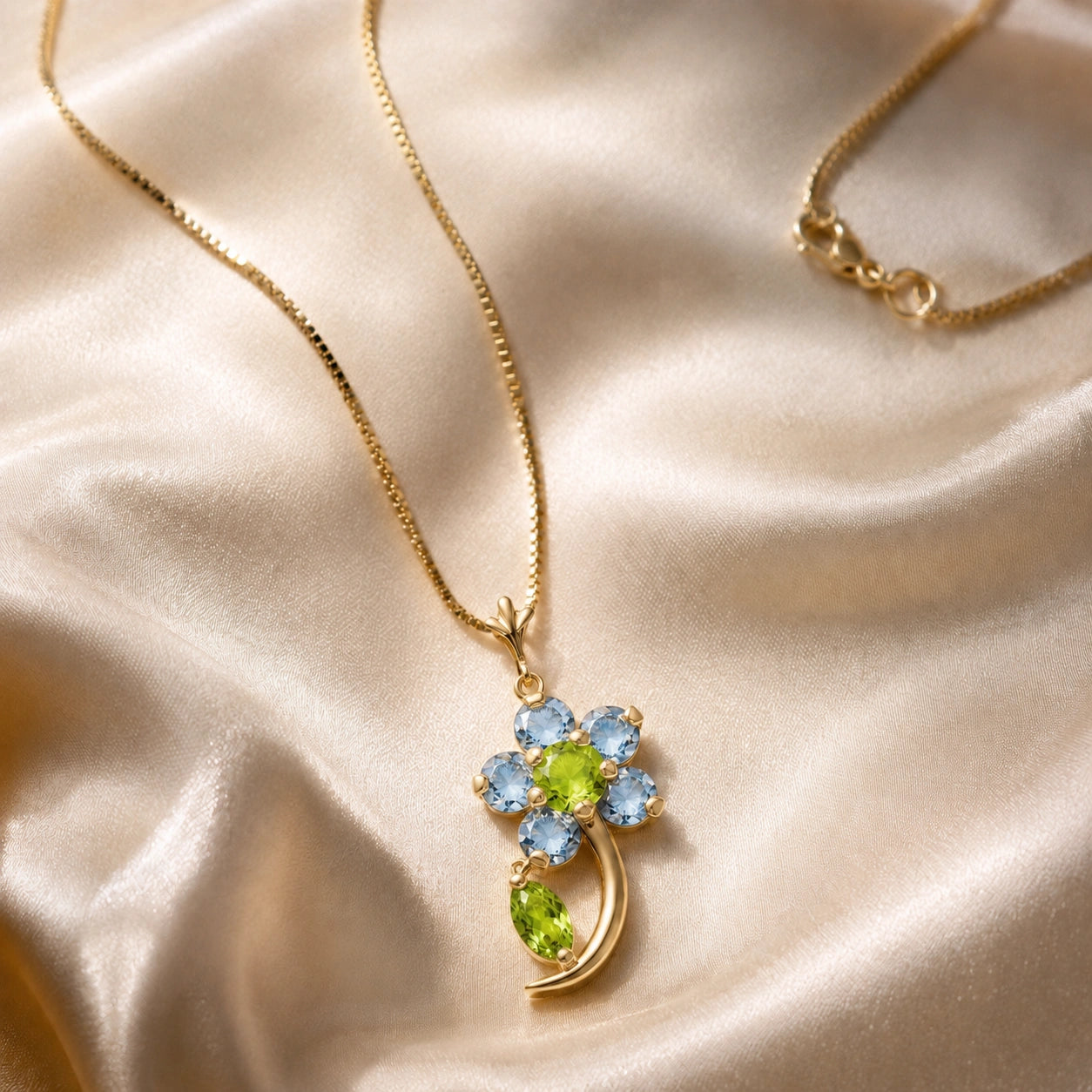 Yellow Gold Peridot & Aquamarine — Andromeda