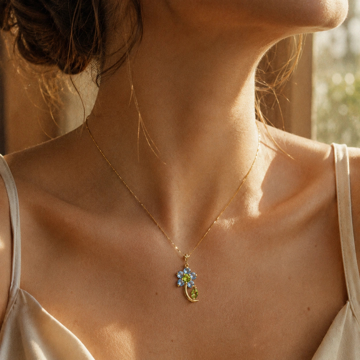 Yellow Gold Peridot & Aquamarine — Andromeda