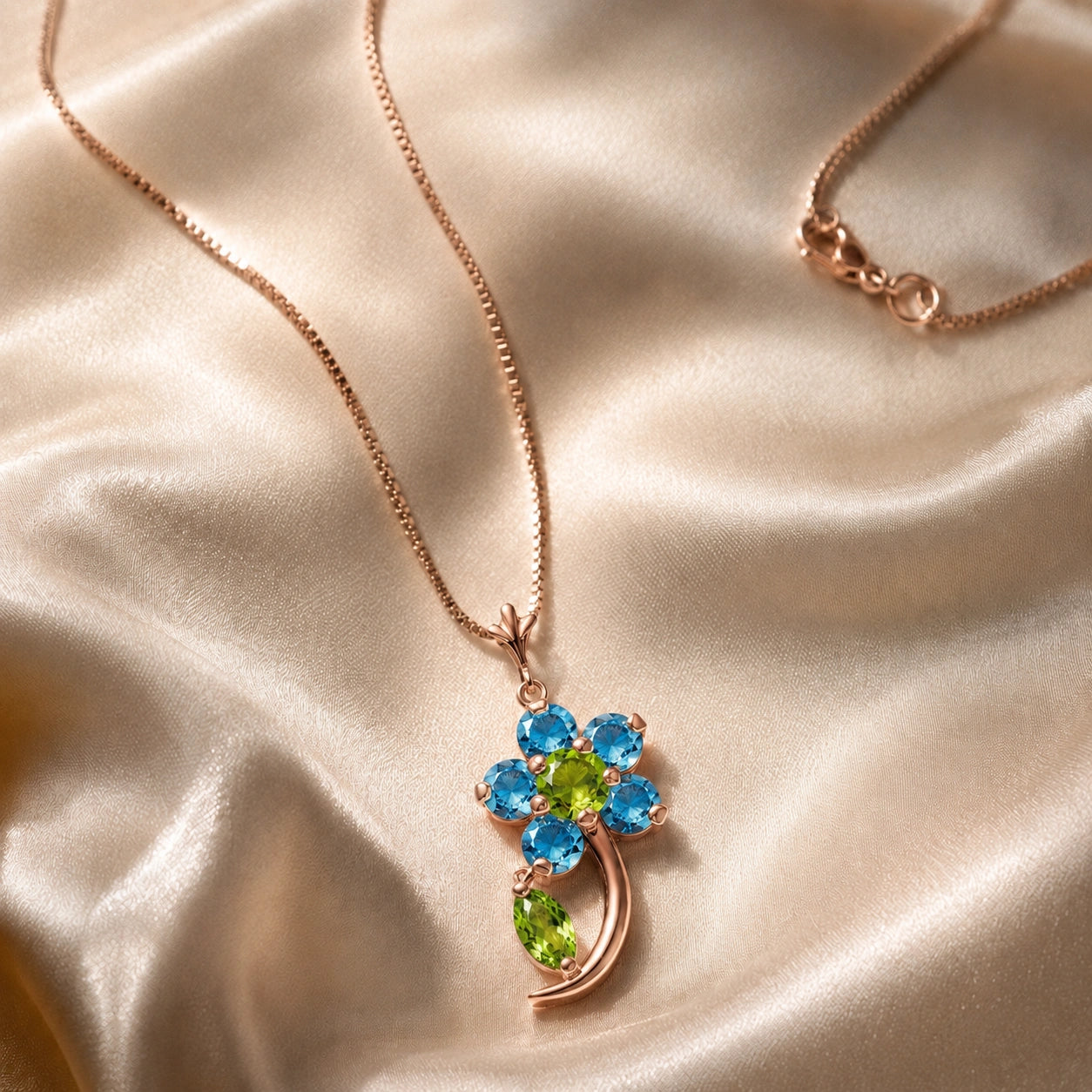 Rose Gold Peridot & Blue Topaz — Andromeda