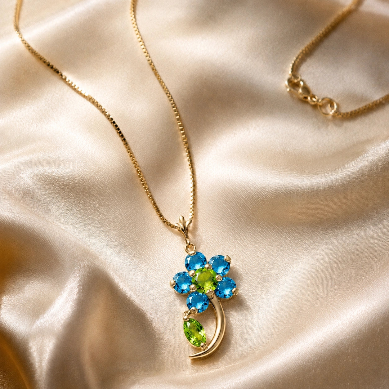 Yellow Gold Peridot & Blue Topaz — Andromeda