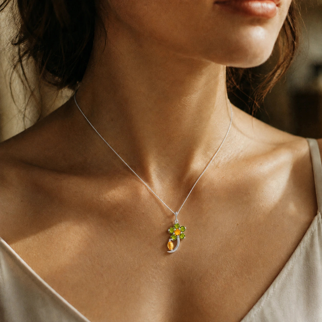 White Gold Peridot & Citrine — Andromeda