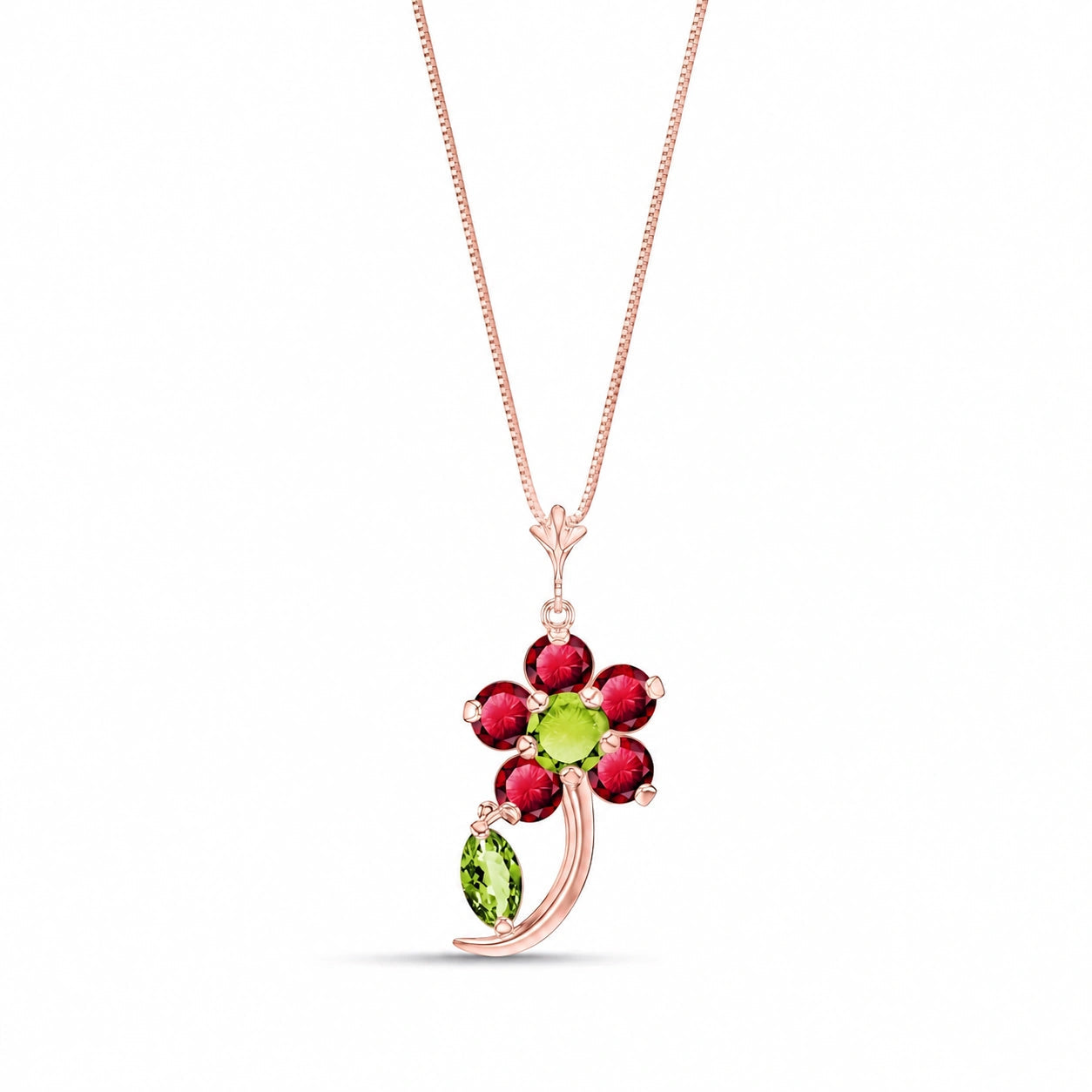 Rose Gold Peridot & Ruby — Andromeda