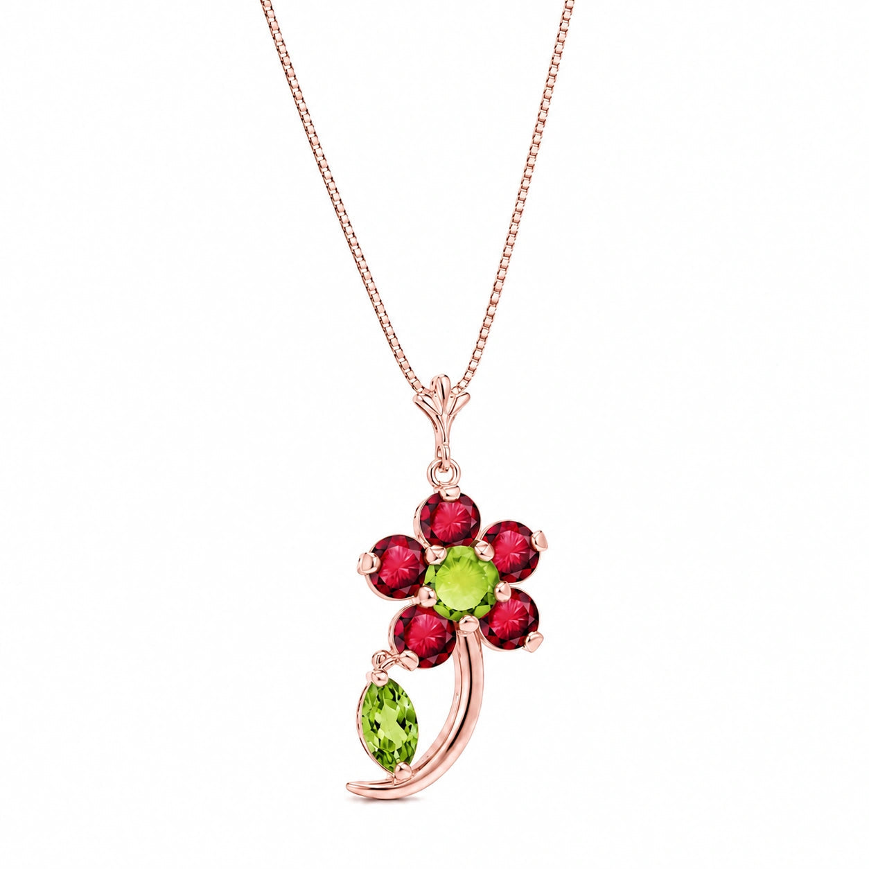Rose Gold Peridot & Ruby — Andromeda