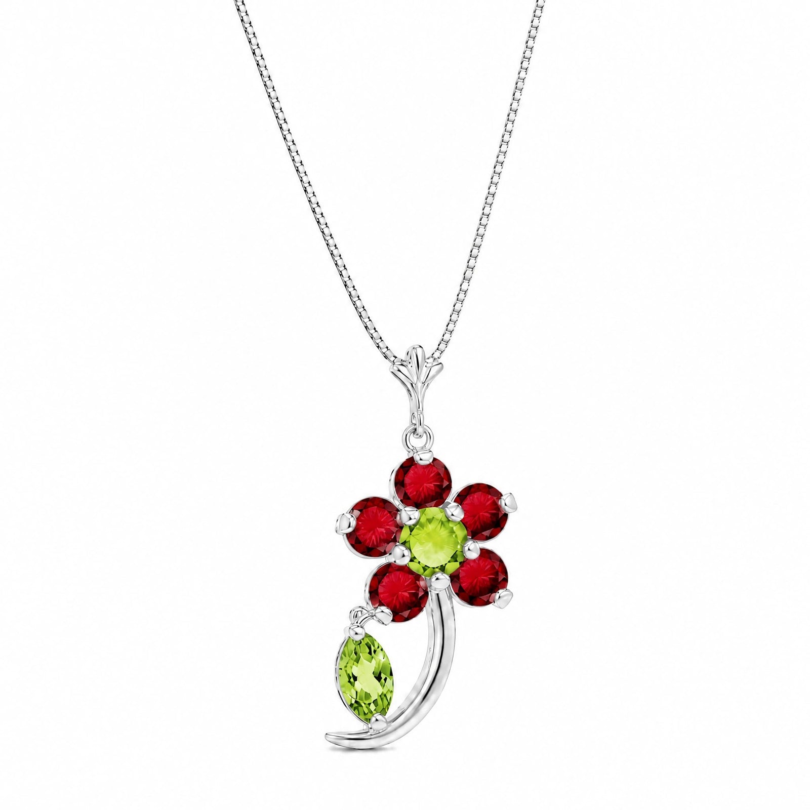 White Gold Peridot & Ruby — Andromeda