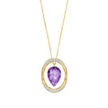 Yellow Gold Pendant Necklace Amethyst 10K — Tecla