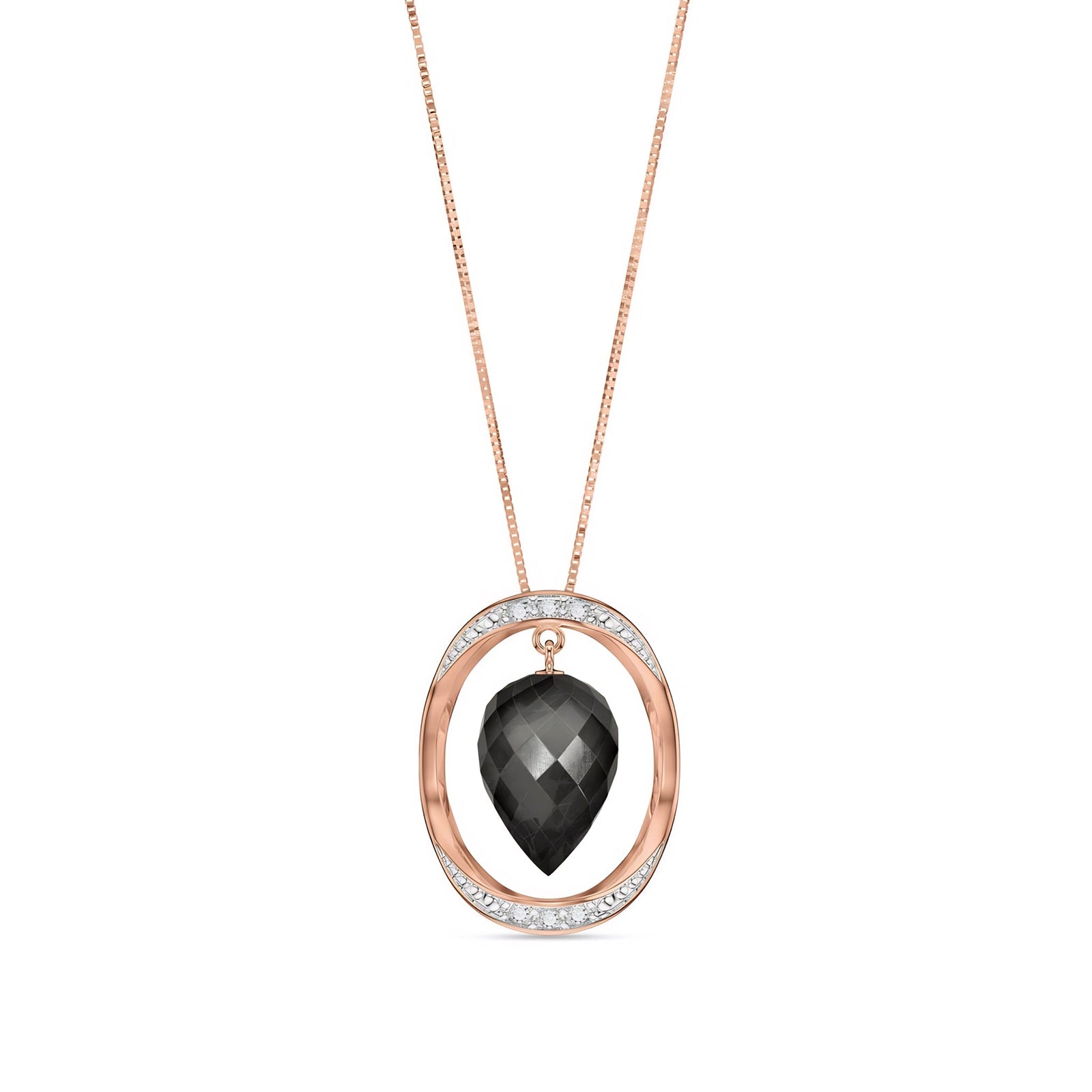 Rose Gold Pendant Necklace Blue Topaz 10K — Tecla
