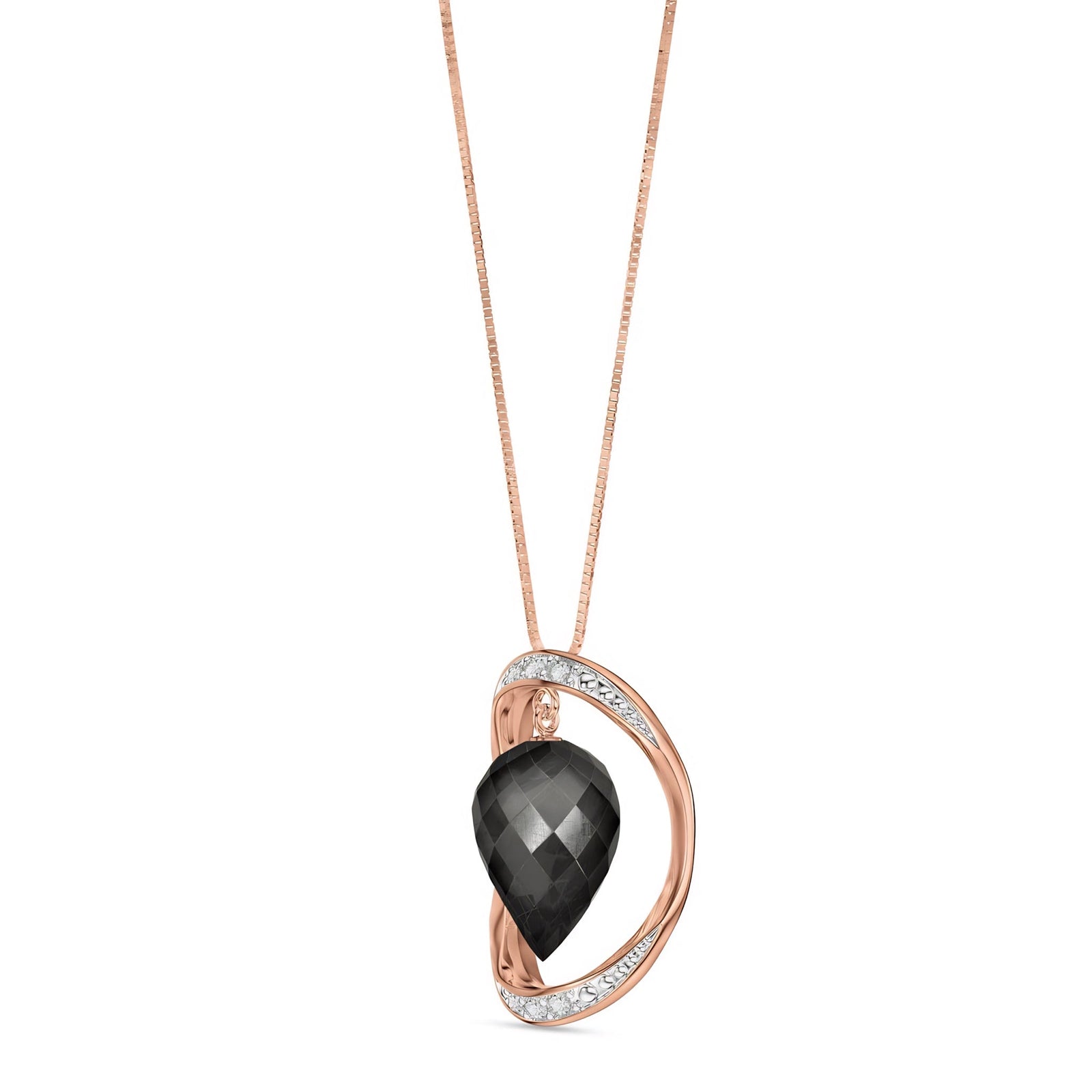 Rose Gold Pendant Necklace Blue Topaz 10K — Tecla