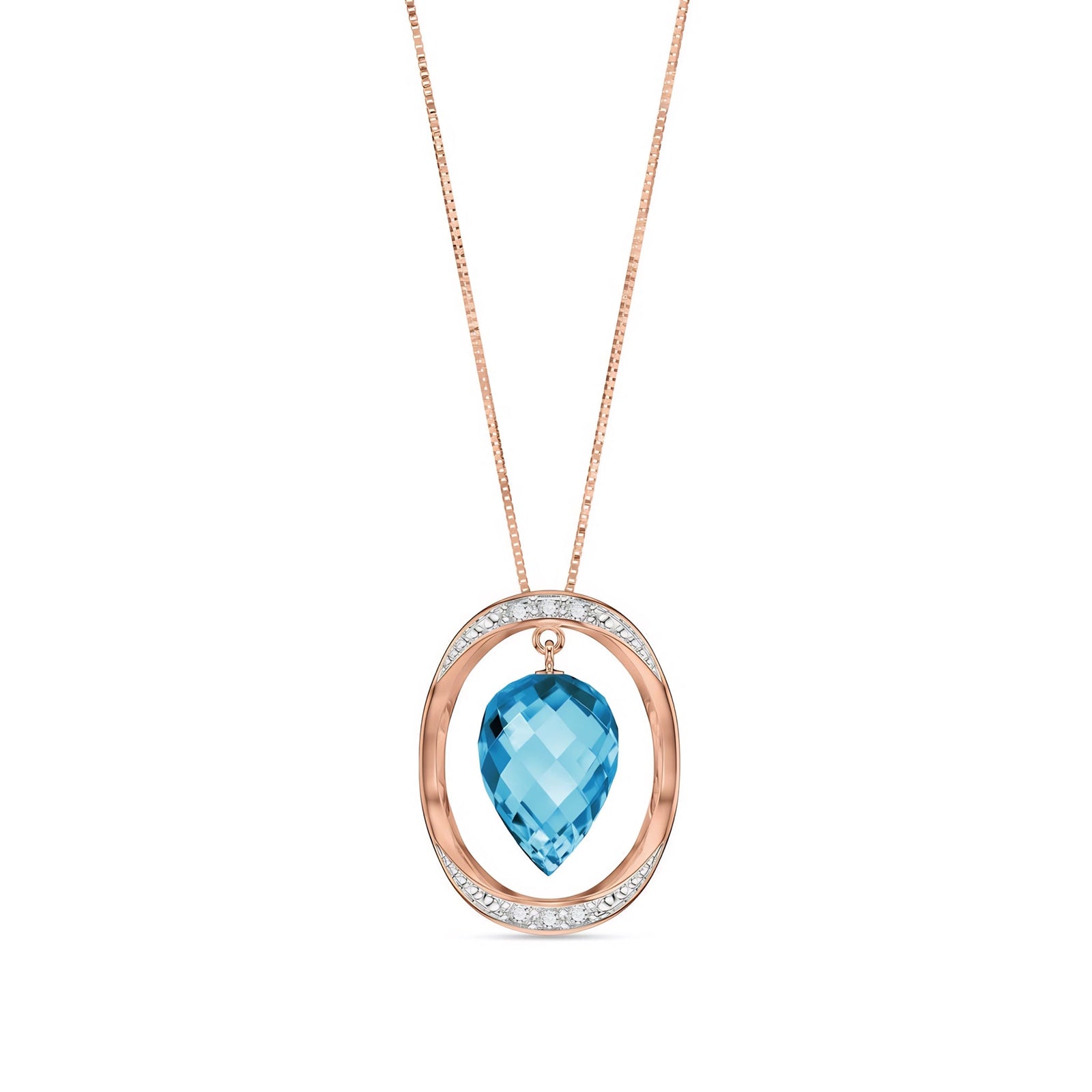 Rose Gold Pendant Necklace Citrine 10K — Tecla