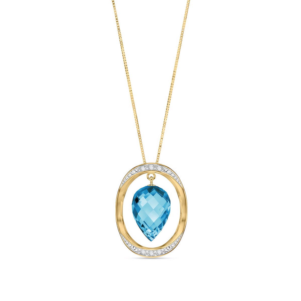 Yellow Gold Pendant Necklace Citrine 10K — Tecla
