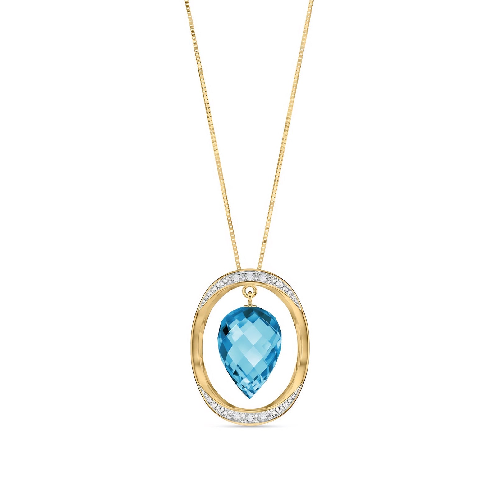 Yellow Gold Pendant Necklace Citrine 10K — Tecla