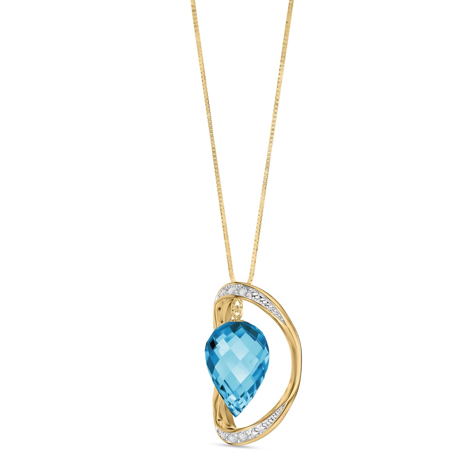 Yellow Gold Pendant Necklace Citrine 10K — Tecla