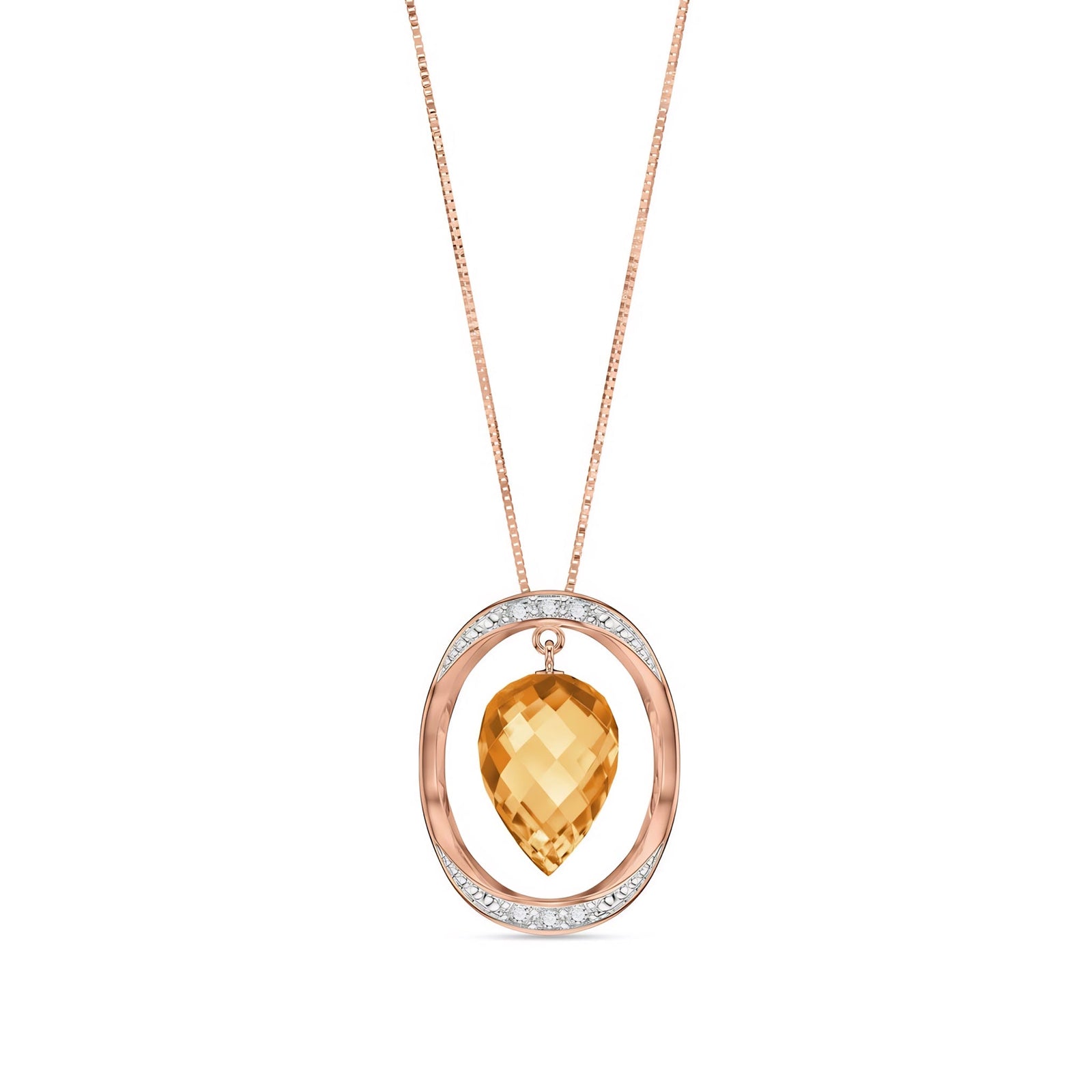 Rose Gold Pendant Necklace Green Sapphire 10K — Tecla