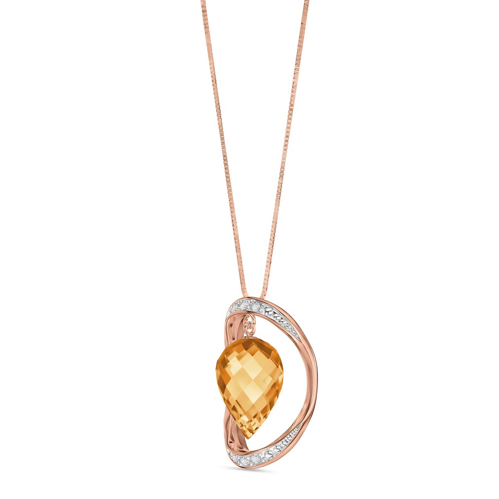 Rose Gold Pendant Necklace Green Sapphire 10K — Tecla