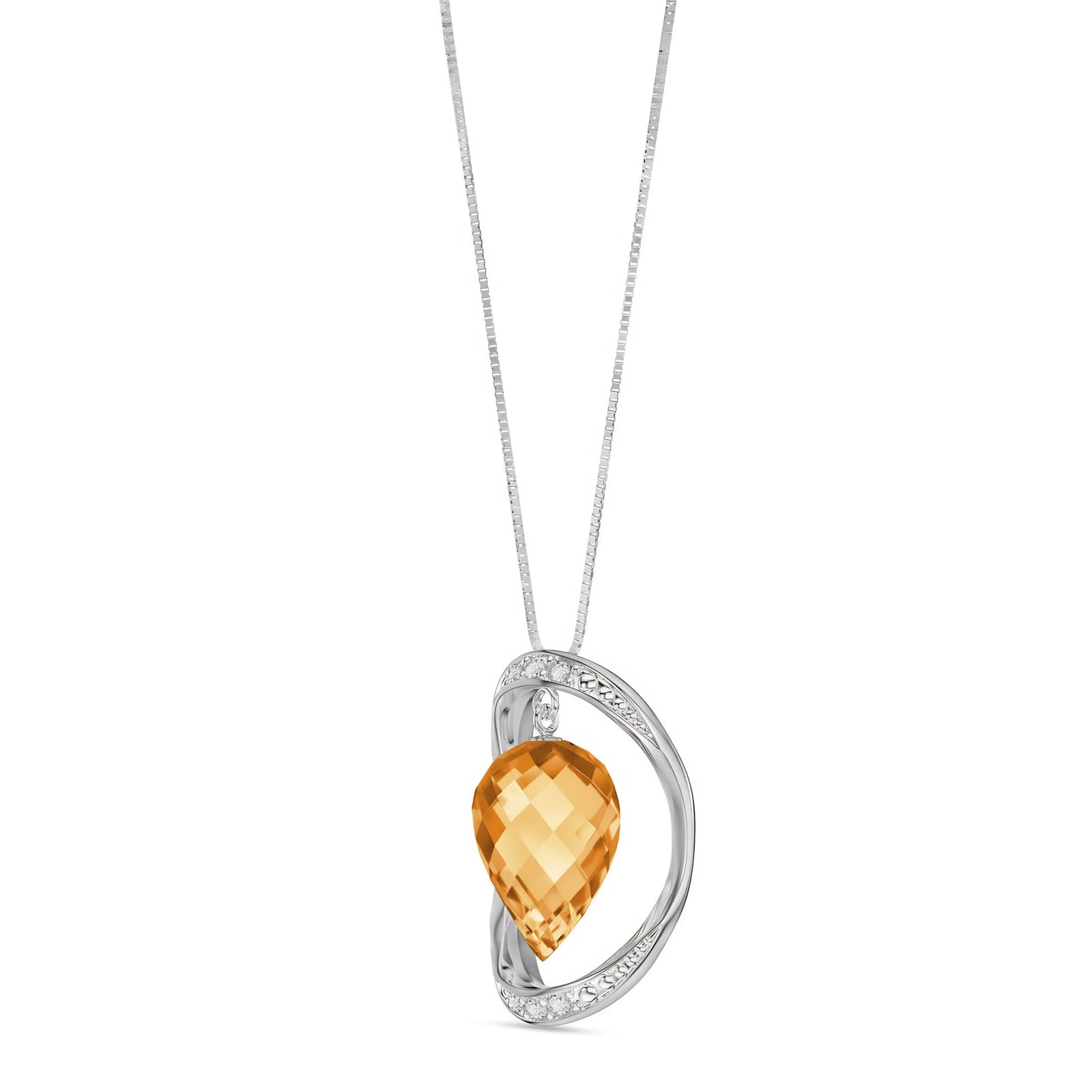 White Gold Pendant Necklace Green Sapphire 10K — Tecla