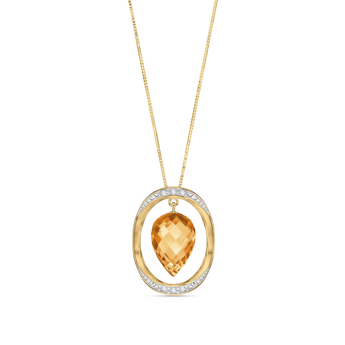 Yellow Gold Pendant Necklace Green Sapphire 10K — Tecla