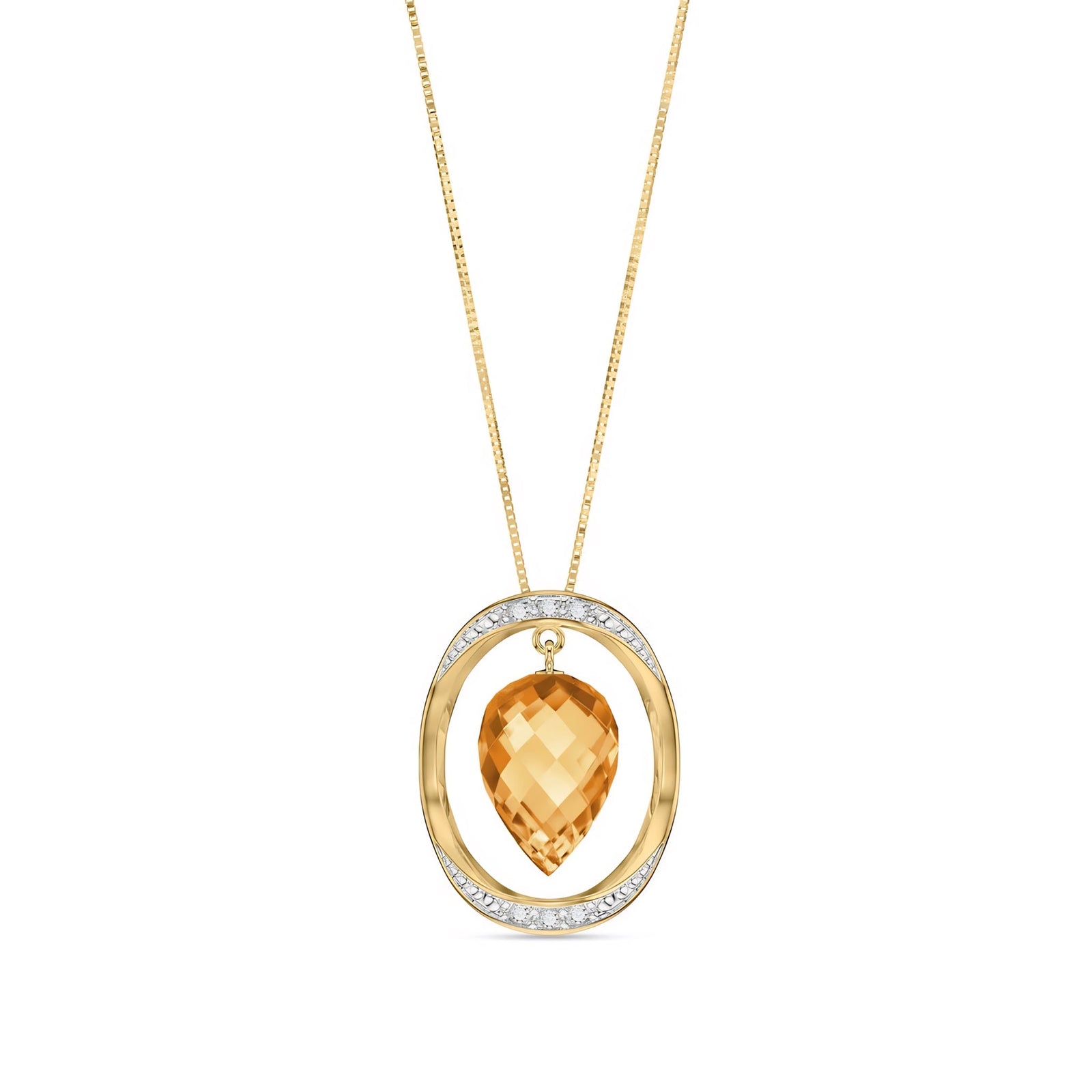 Yellow Gold Pendant Necklace Green Sapphire 10K — Tecla
