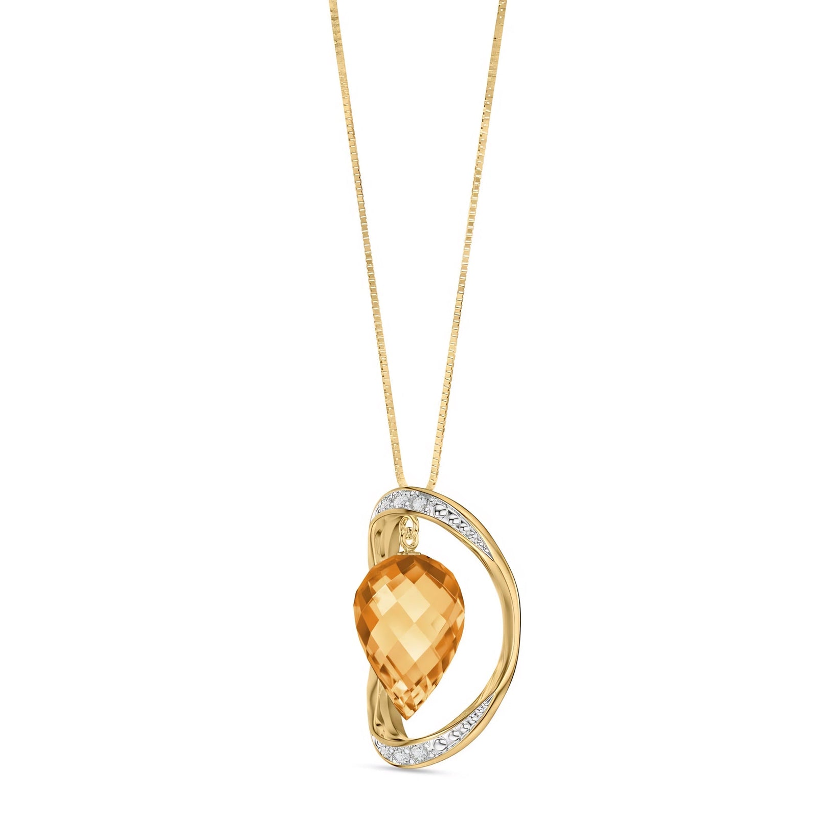 Yellow Gold Pendant Necklace Green Sapphire 10K — Tecla