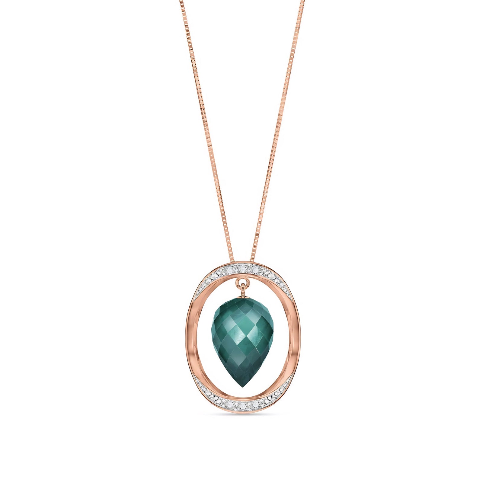 Rose Gold Pendant Necklace Lemon Quartz 10K — Tecla