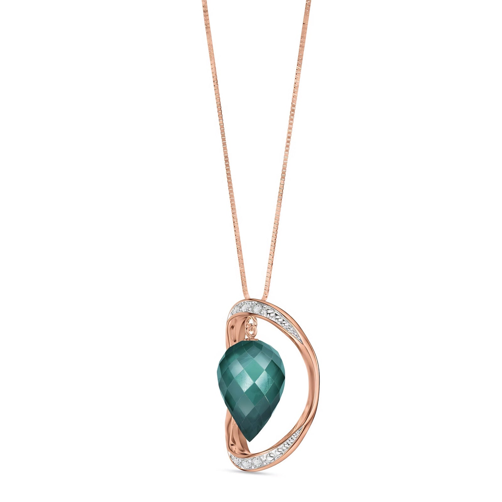 Rose Gold Pendant Necklace Lemon Quartz 10K — Tecla