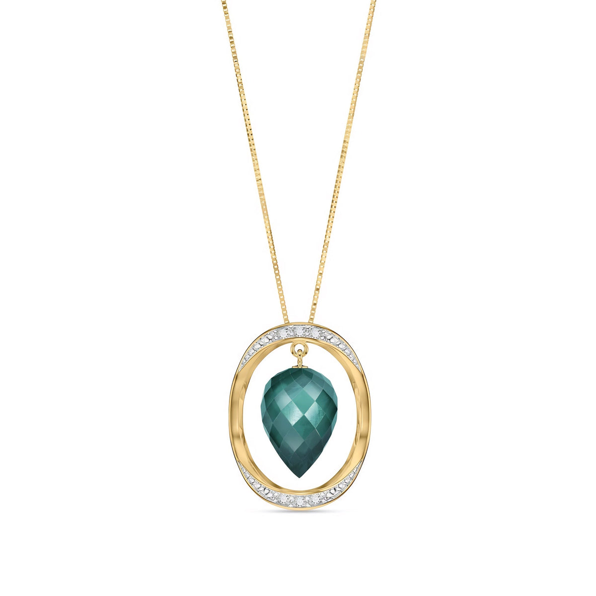 Yellow Gold Pendant Necklace Lemon Quartz 10K — Tecla