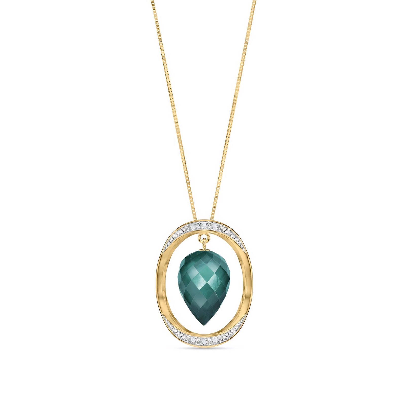 Yellow Gold Pendant Necklace Lemon Quartz 10K — Tecla