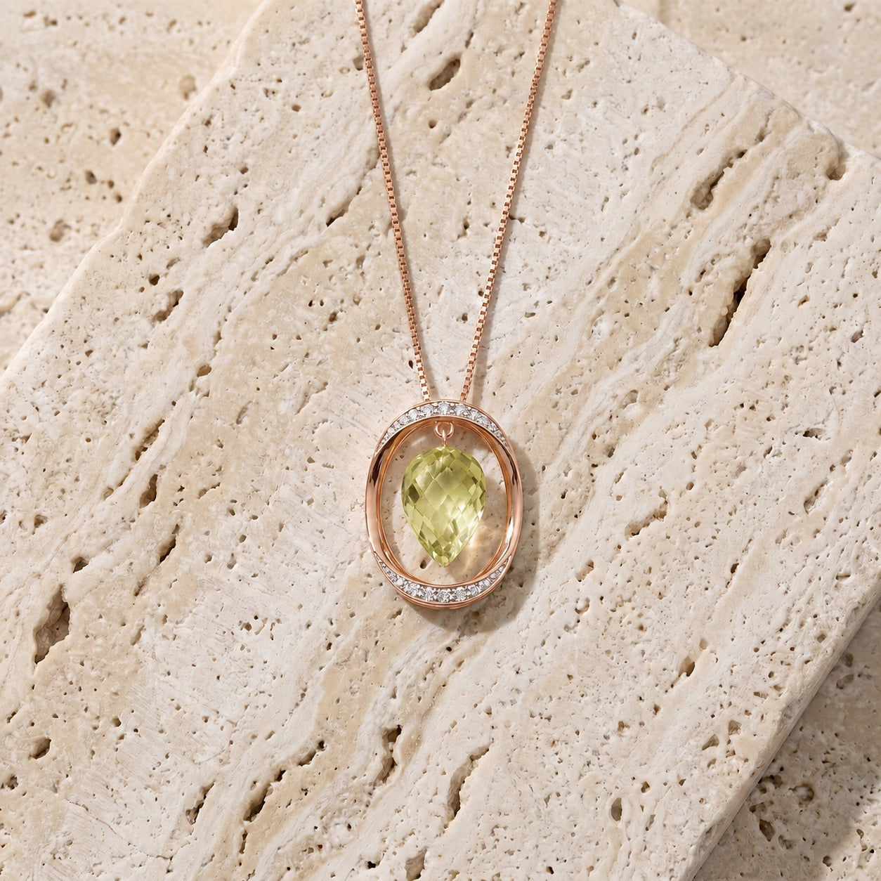 Rose Gold Pendant Necklace Ruby 10K — Tecla