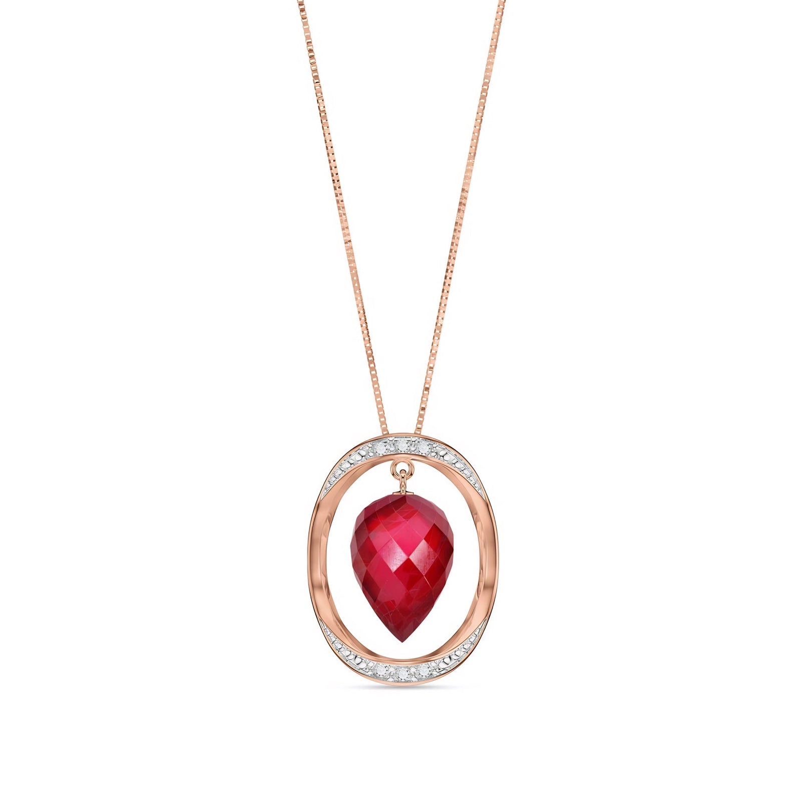 Rose Gold Pendant Necklace Sapphire 10K — Tecla