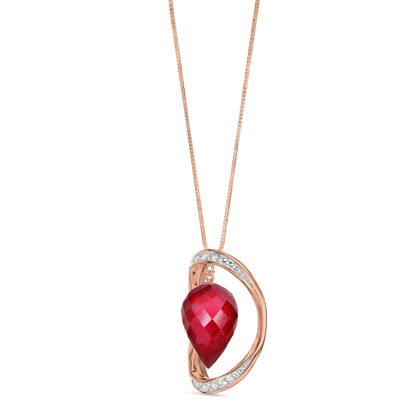 Rose Gold Pendant Necklace Sapphire 10K — Tecla