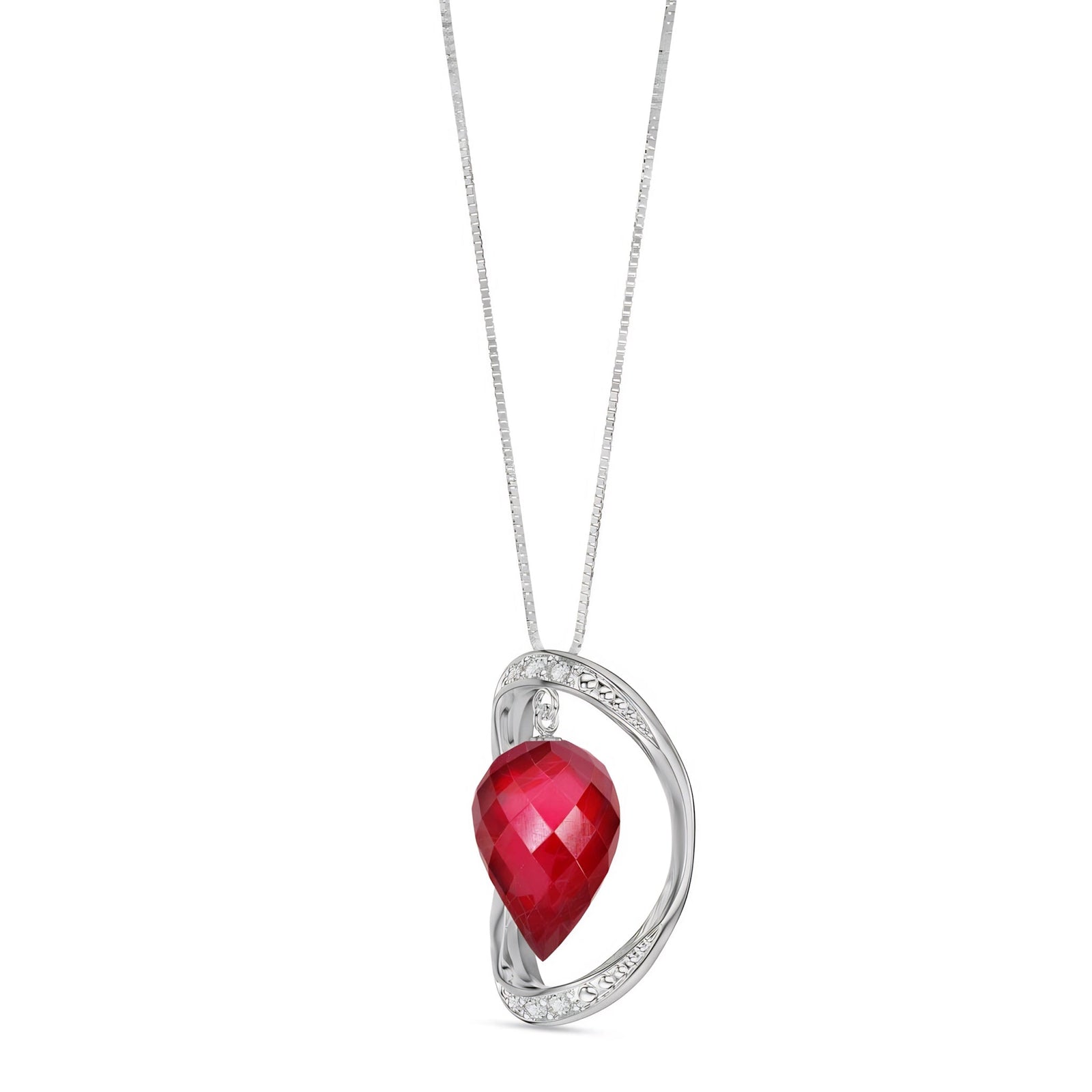 White Gold Pendant Necklace Sapphire 10K — Tecla