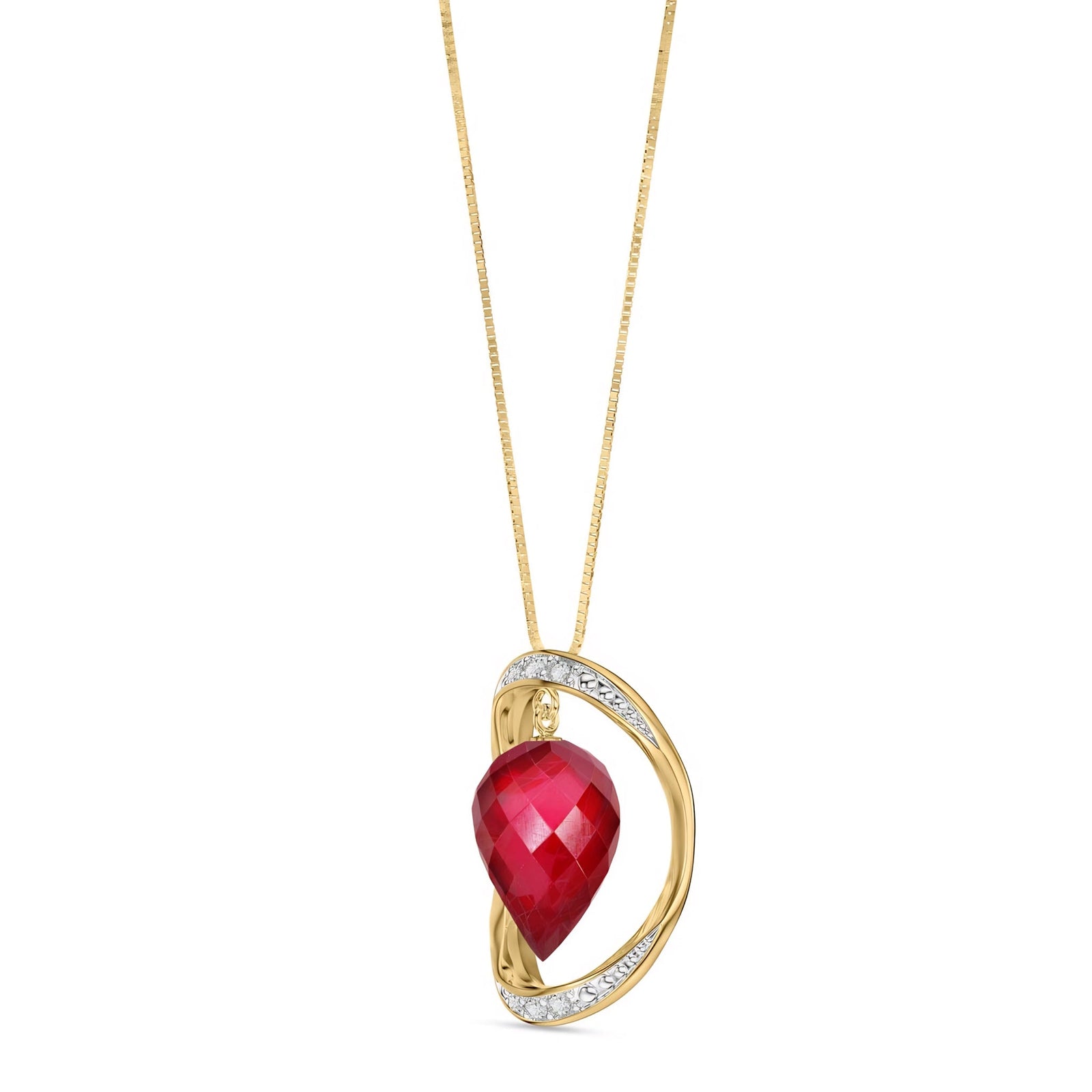 Yellow Gold Pendant Necklace Sapphire 10K — Tecla