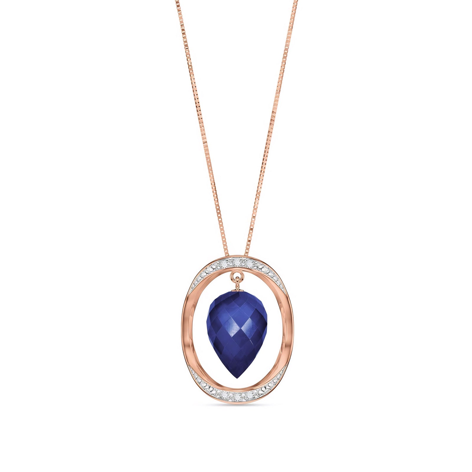 Rose Gold Pendant Necklace White Topaz 10K — Tecla