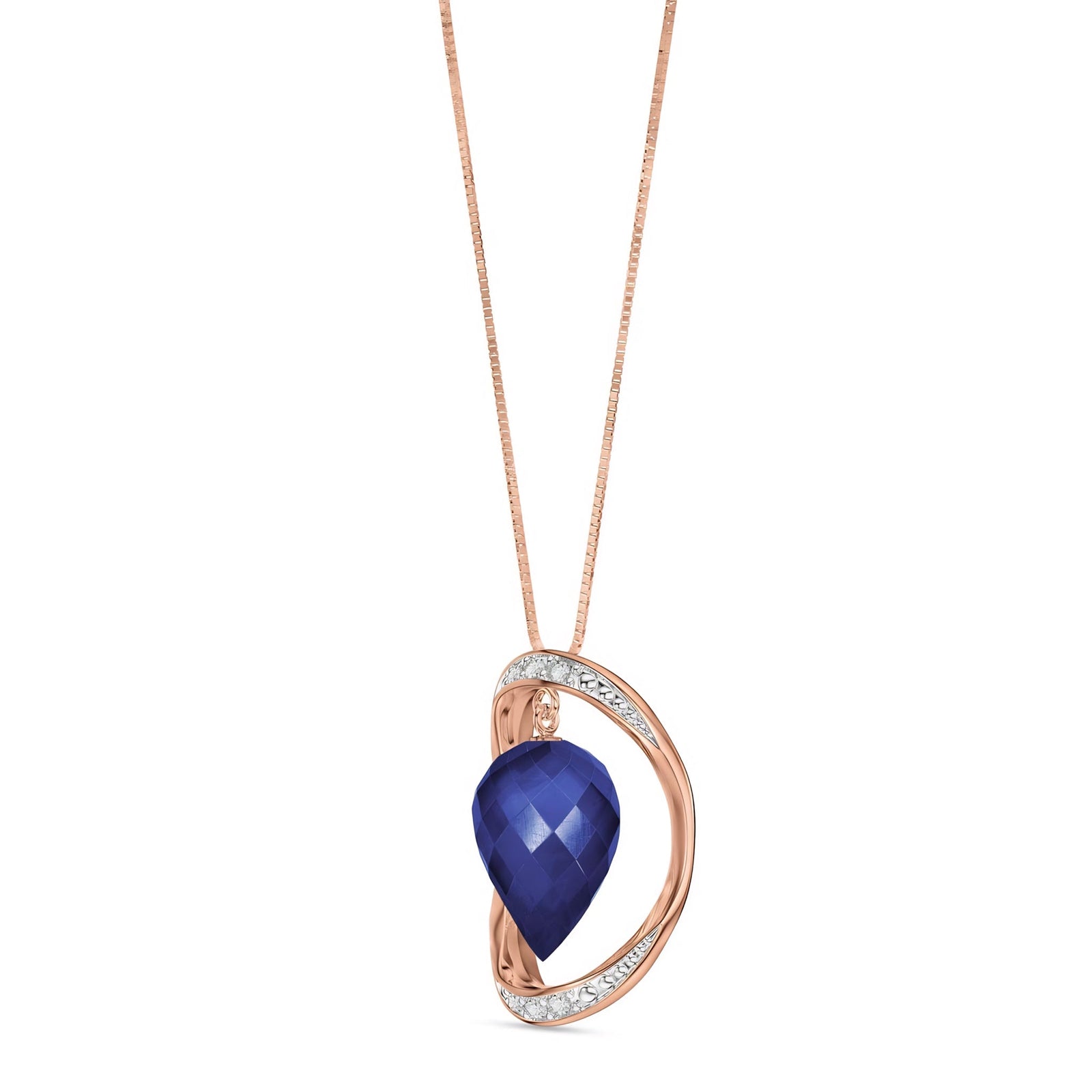 Rose Gold Pendant Necklace White Topaz 10K — Tecla