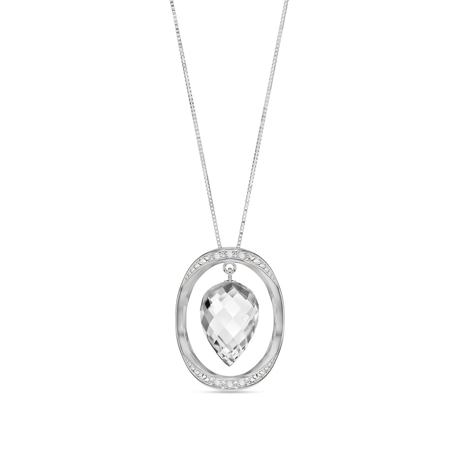 White Gold Pendant Necklace Spinel 10K — Tecla