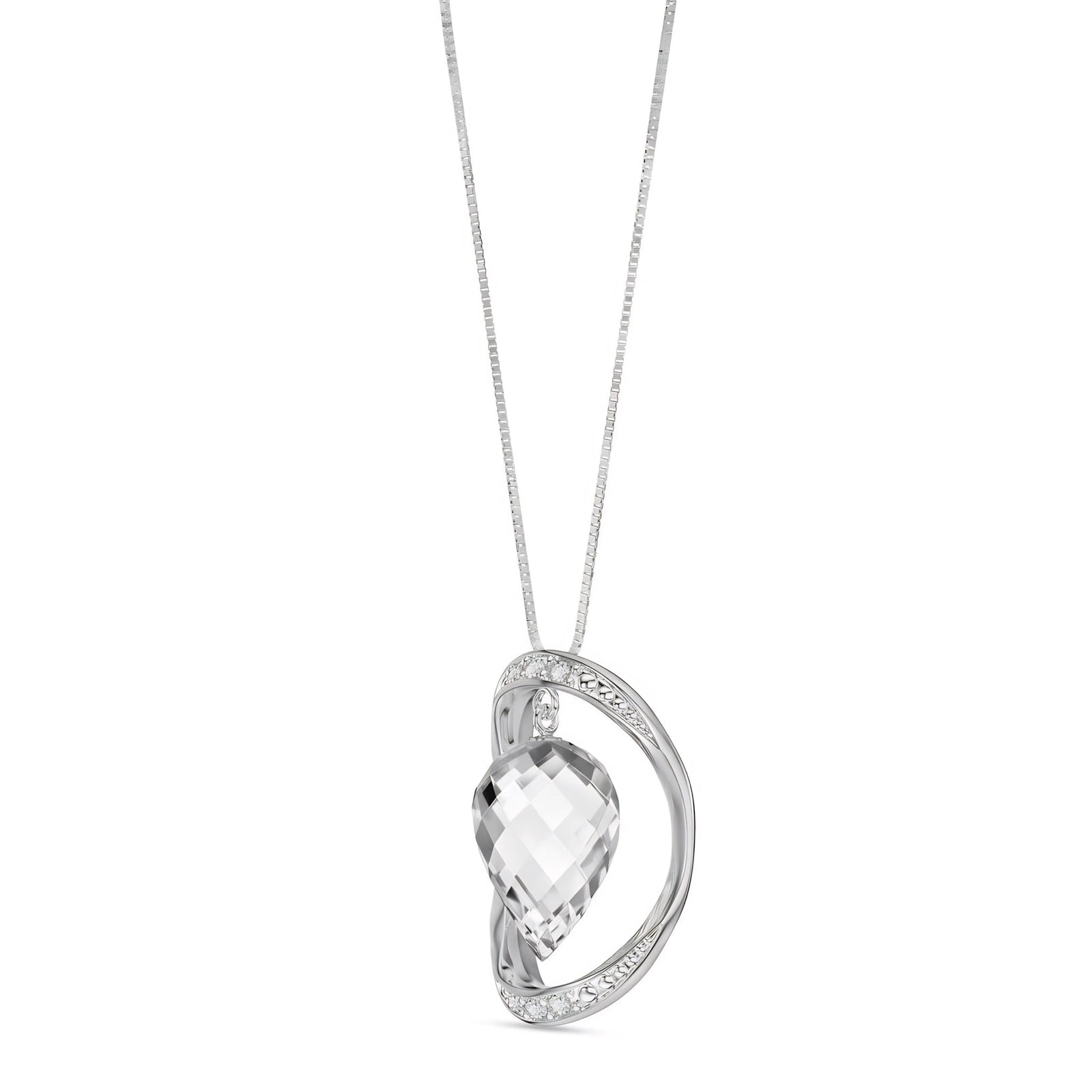 White Gold Pendant Necklace Spinel 10K — Tecla