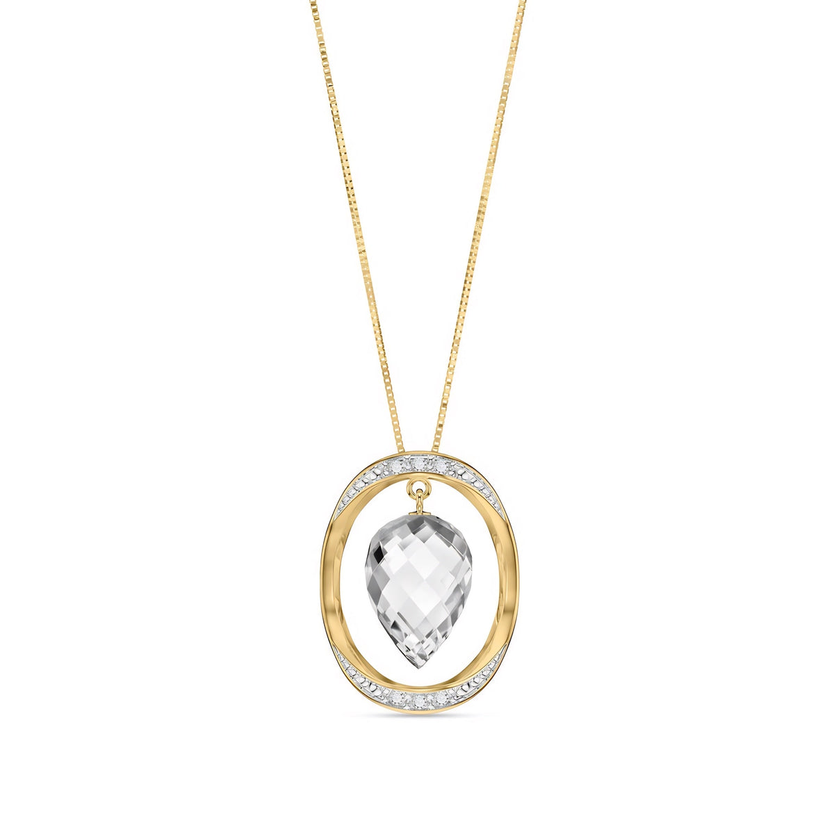 Yellow Gold Pendant Necklace Spinel 10K — Tecla