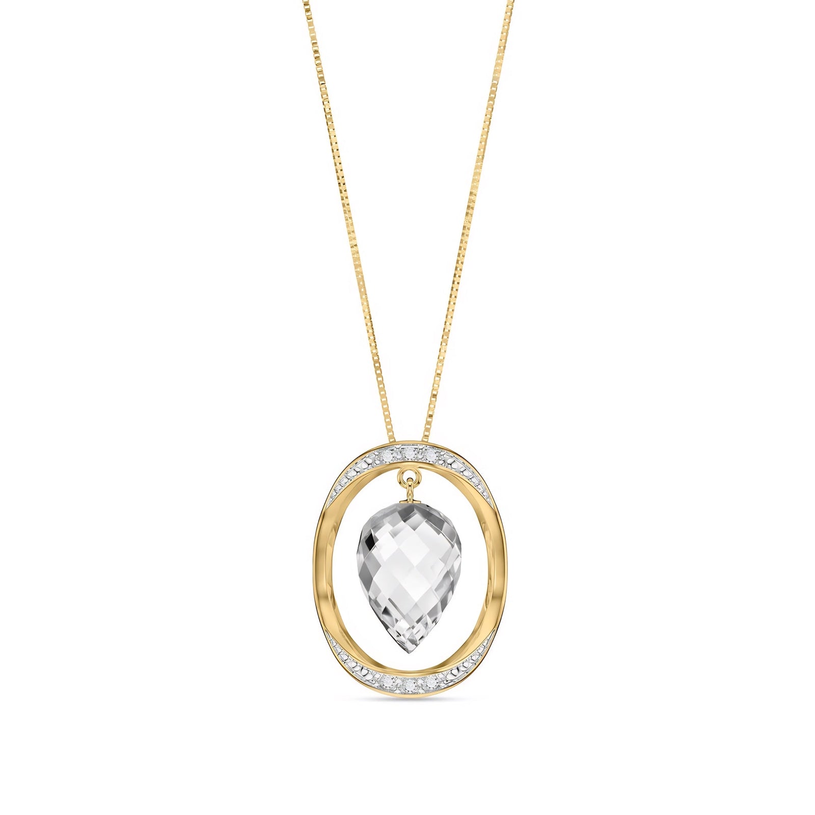 Yellow Gold Pendant Necklace Spinel 10K — Tecla