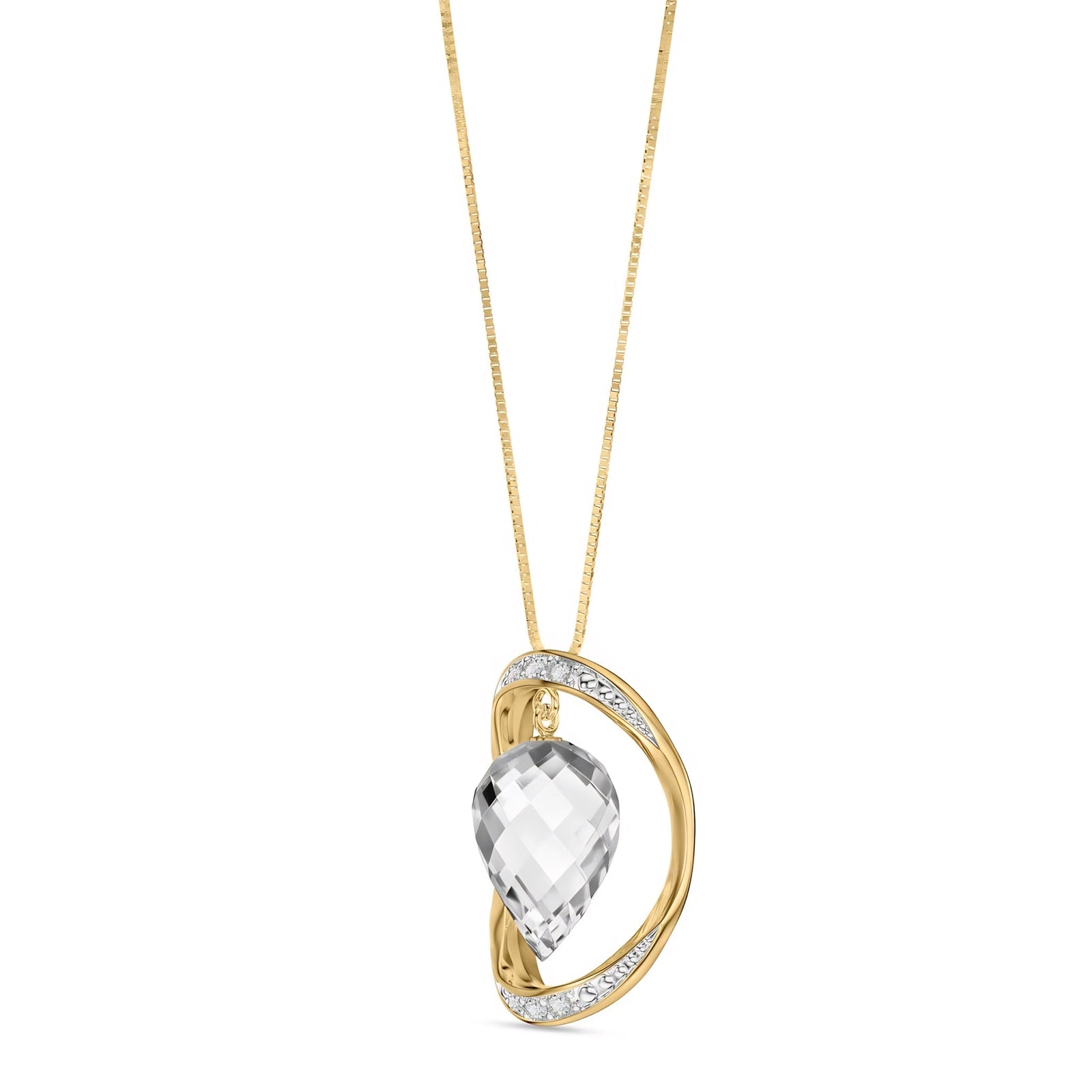 Yellow Gold Pendant Necklace Spinel 10K — Tecla