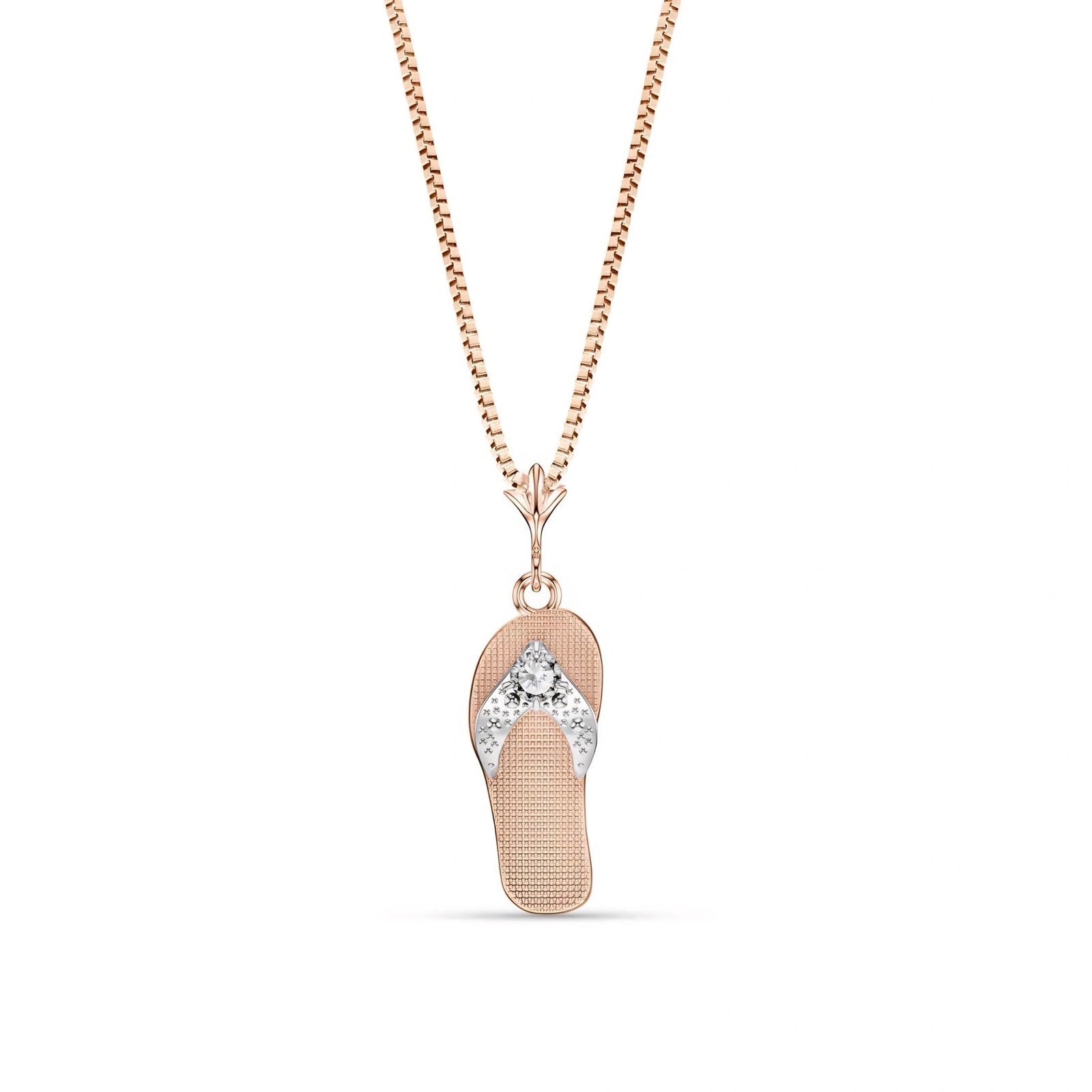 Rose Gold Grace Pendant Necklace Diamond 10K — Giuditta