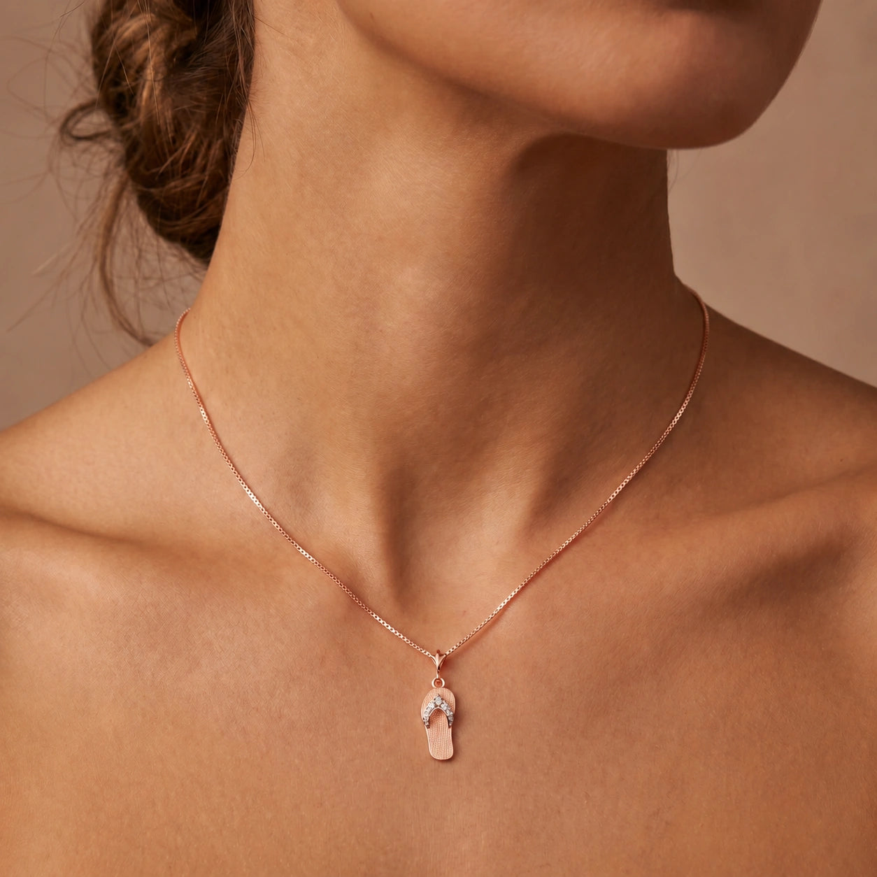 Rose Gold Grace Pendant Necklace Diamond 10K — Giuditta