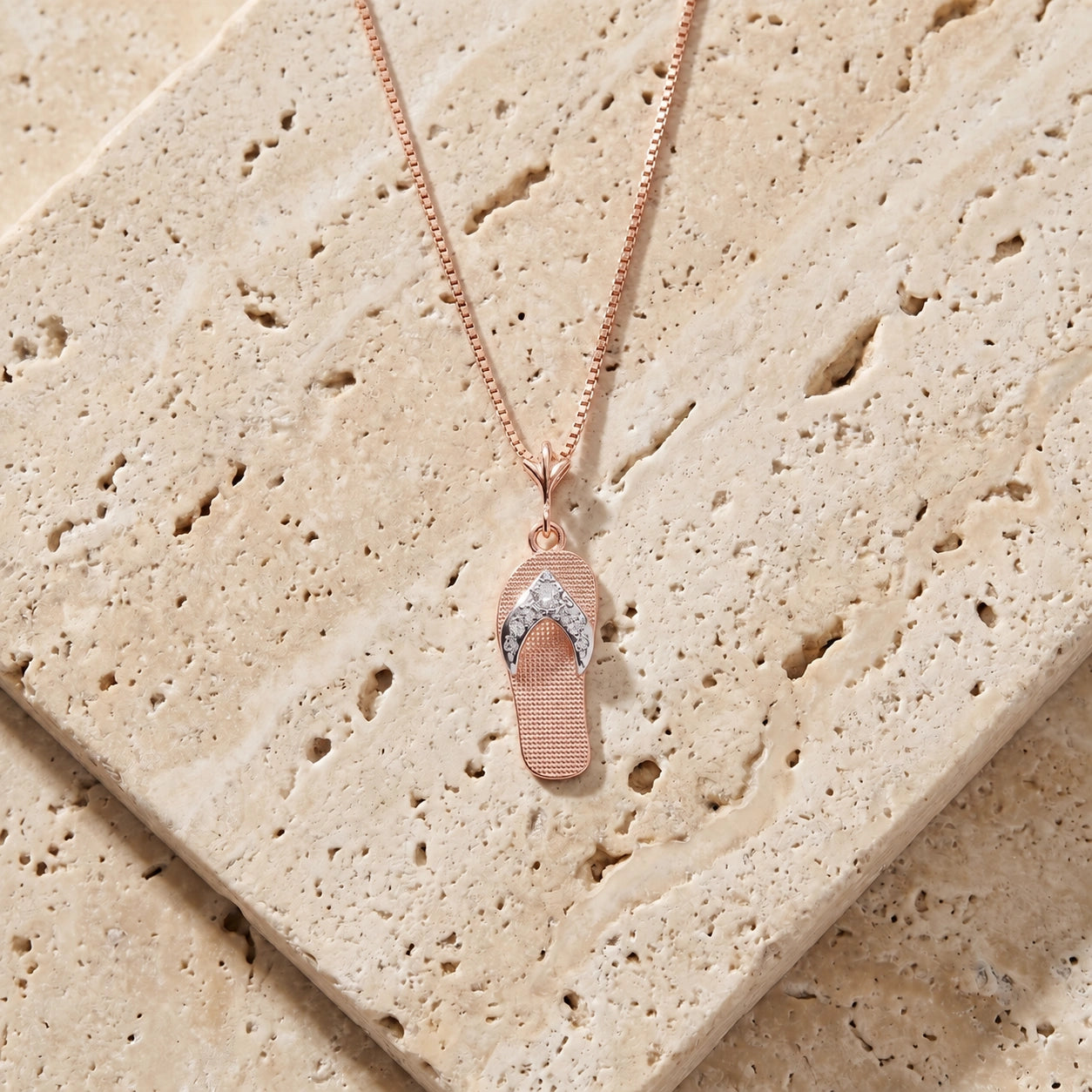 Rose Gold Grace Pendant Necklace Diamond 10K — Giuditta