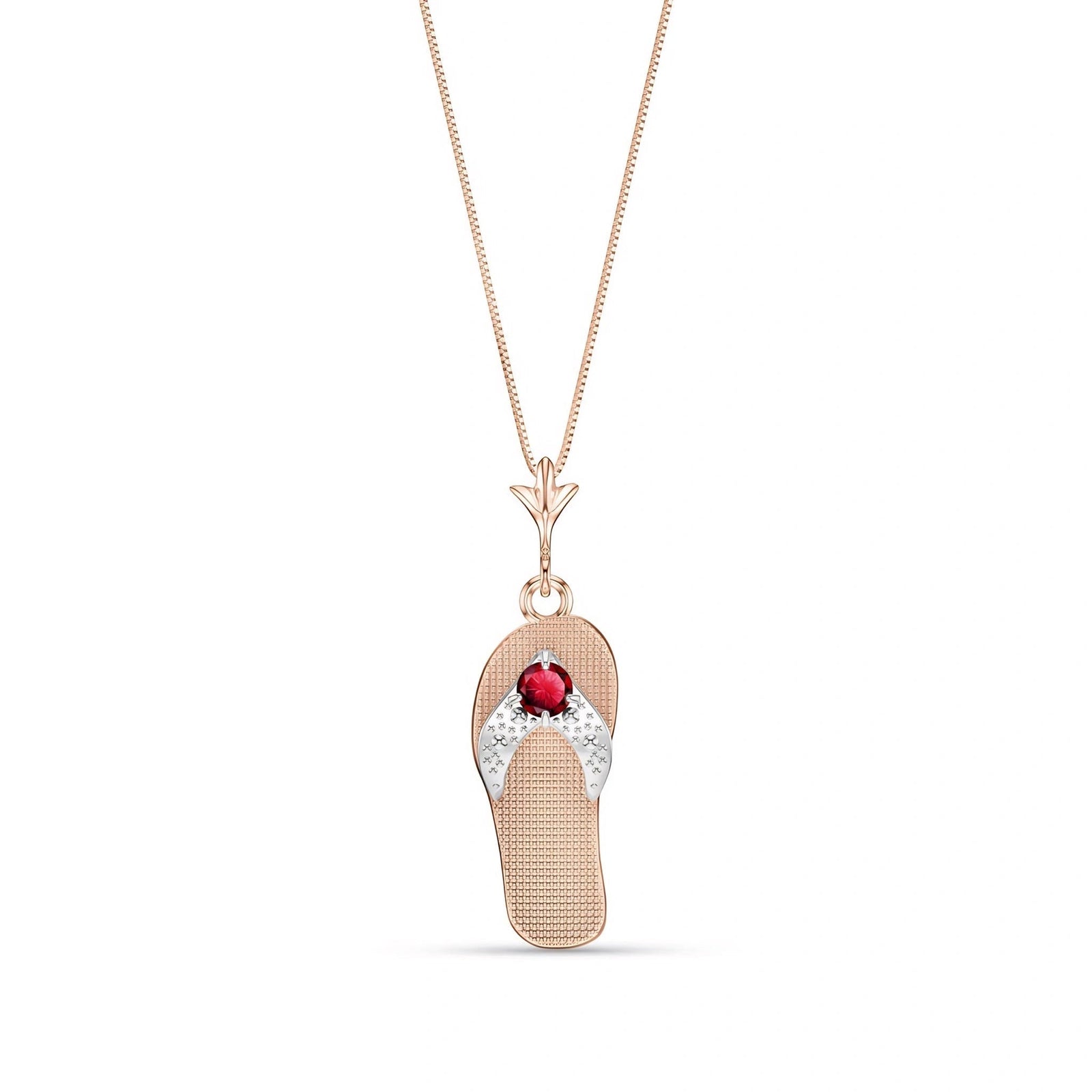 Rose Gold Grace Pendant Necklace Ruby 10K — Giuditta