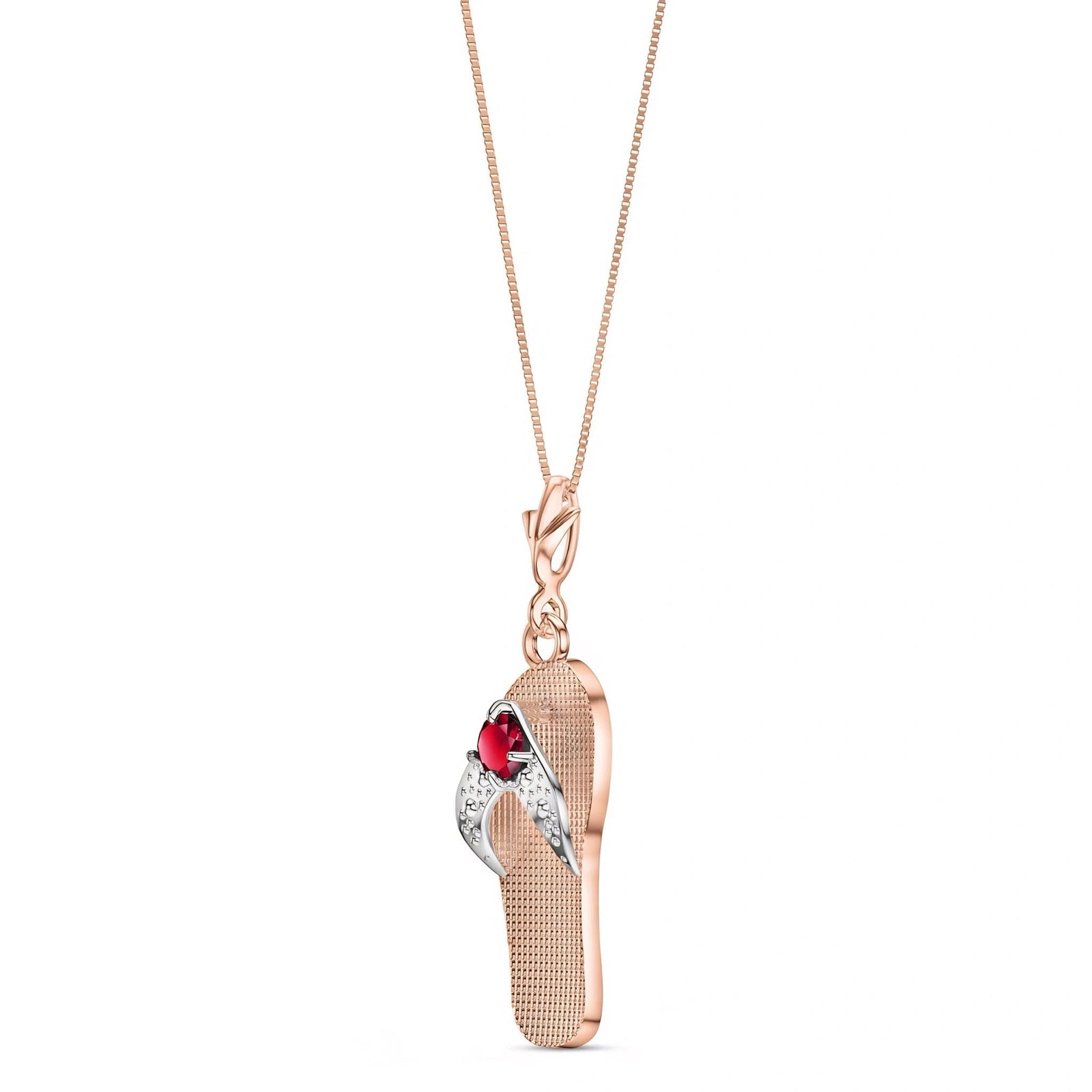 Rose Gold Grace Pendant Necklace Ruby 10K — Giuditta