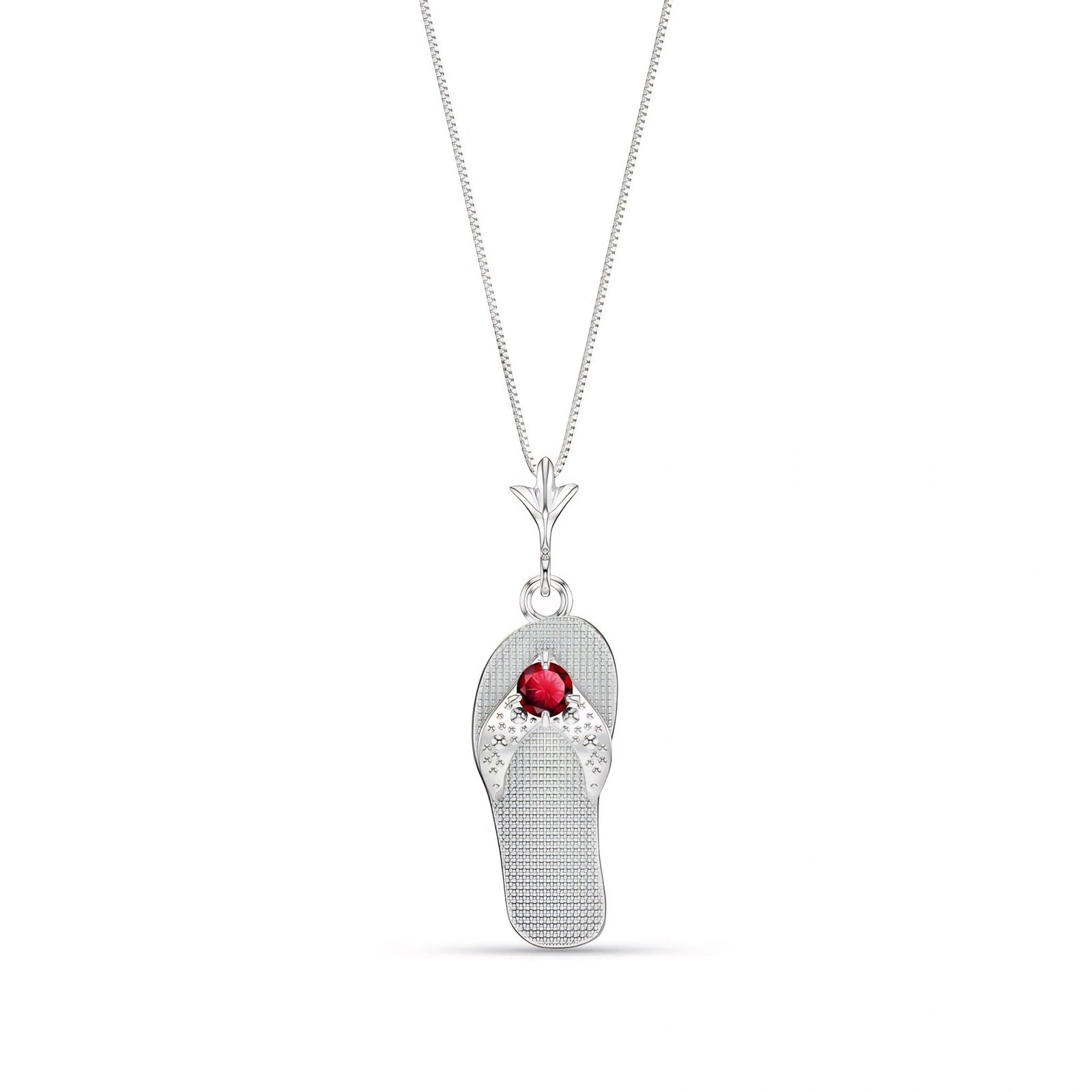White Gold Grace Pendant Necklace Ruby 10K — Giuditta