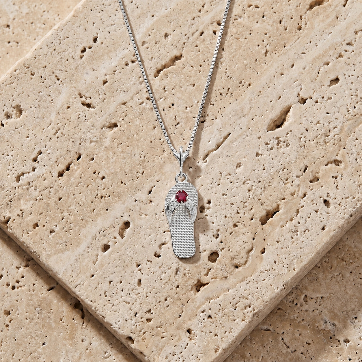 White Gold Grace Pendant Necklace Ruby 10K — Giuditta