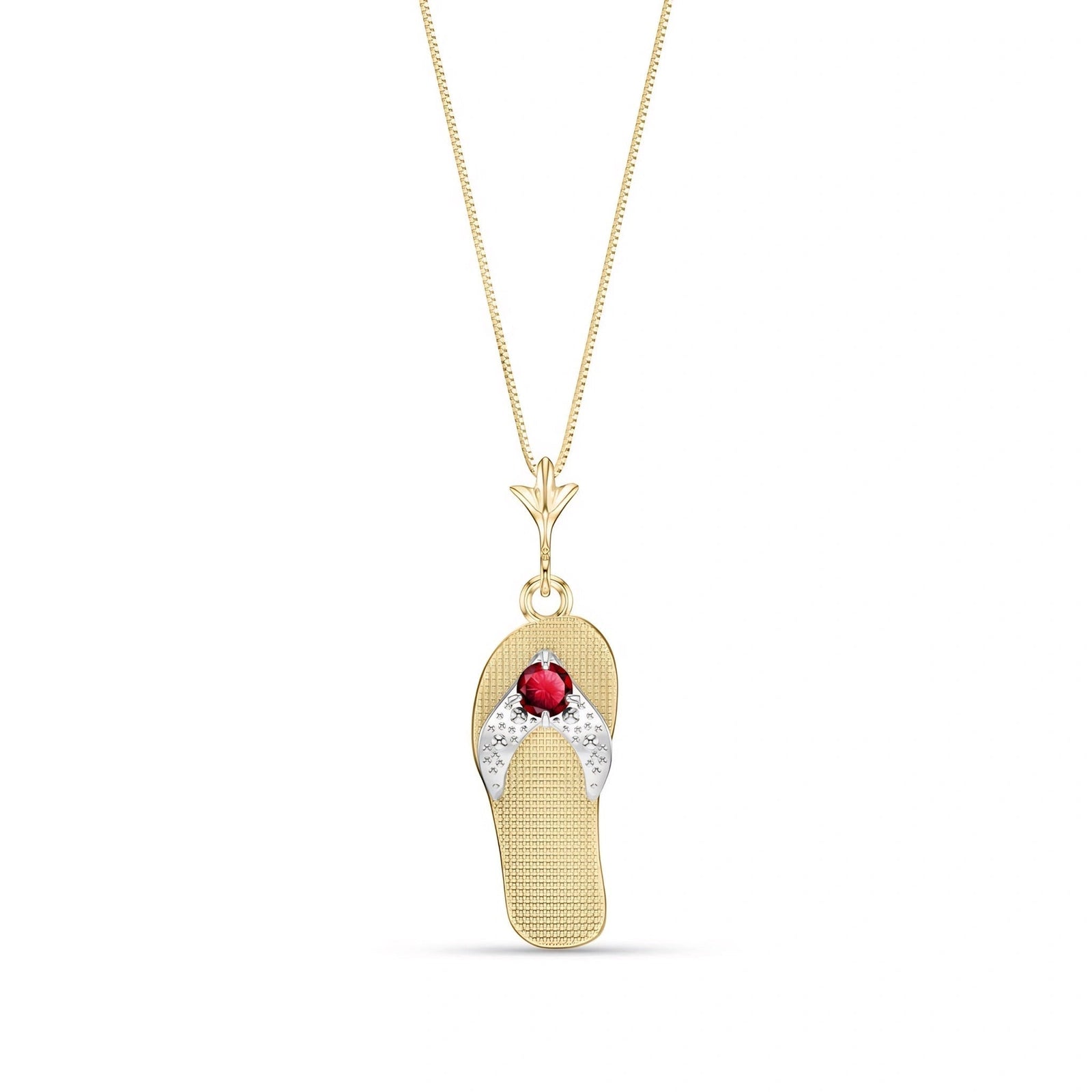 Yellow Gold Grace Pendant Necklace Ruby 10K — Giuditta