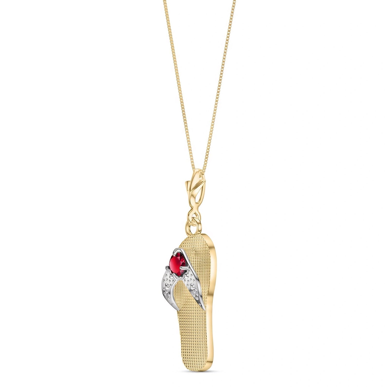 Yellow Gold Grace Pendant Necklace Ruby 10K — Giuditta
