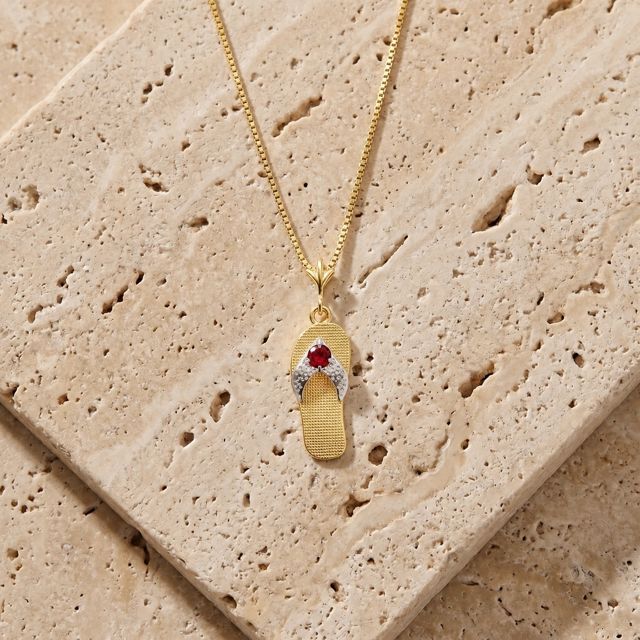 Yellow Gold Grace Pendant Necklace Ruby 10K — Giuditta