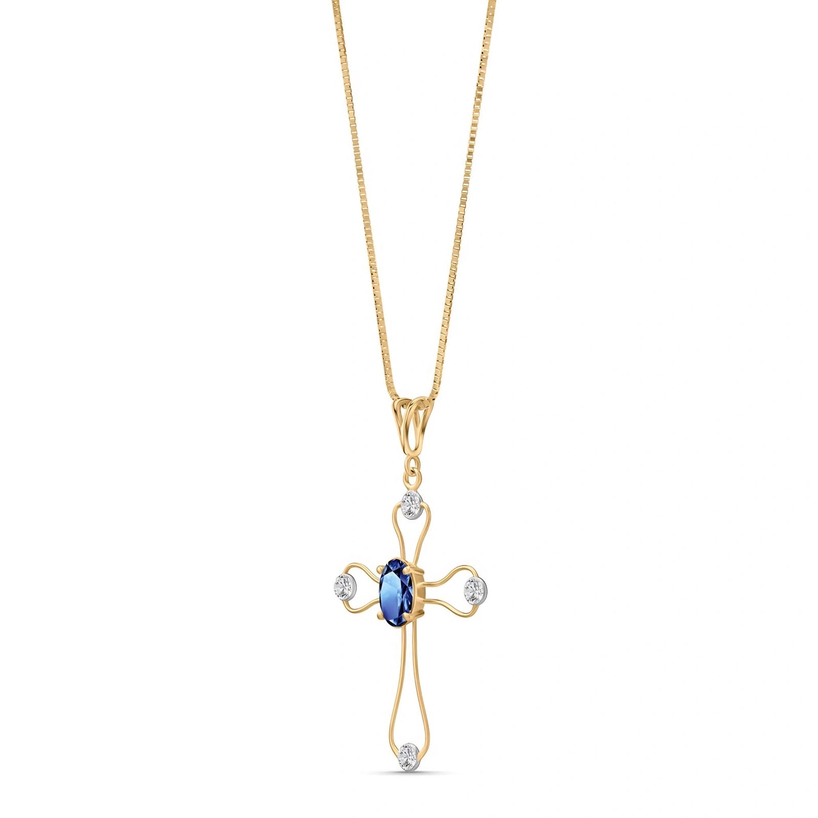 Yellow Gold Rose Pendant Necklace Tanzanite 10K — Pia