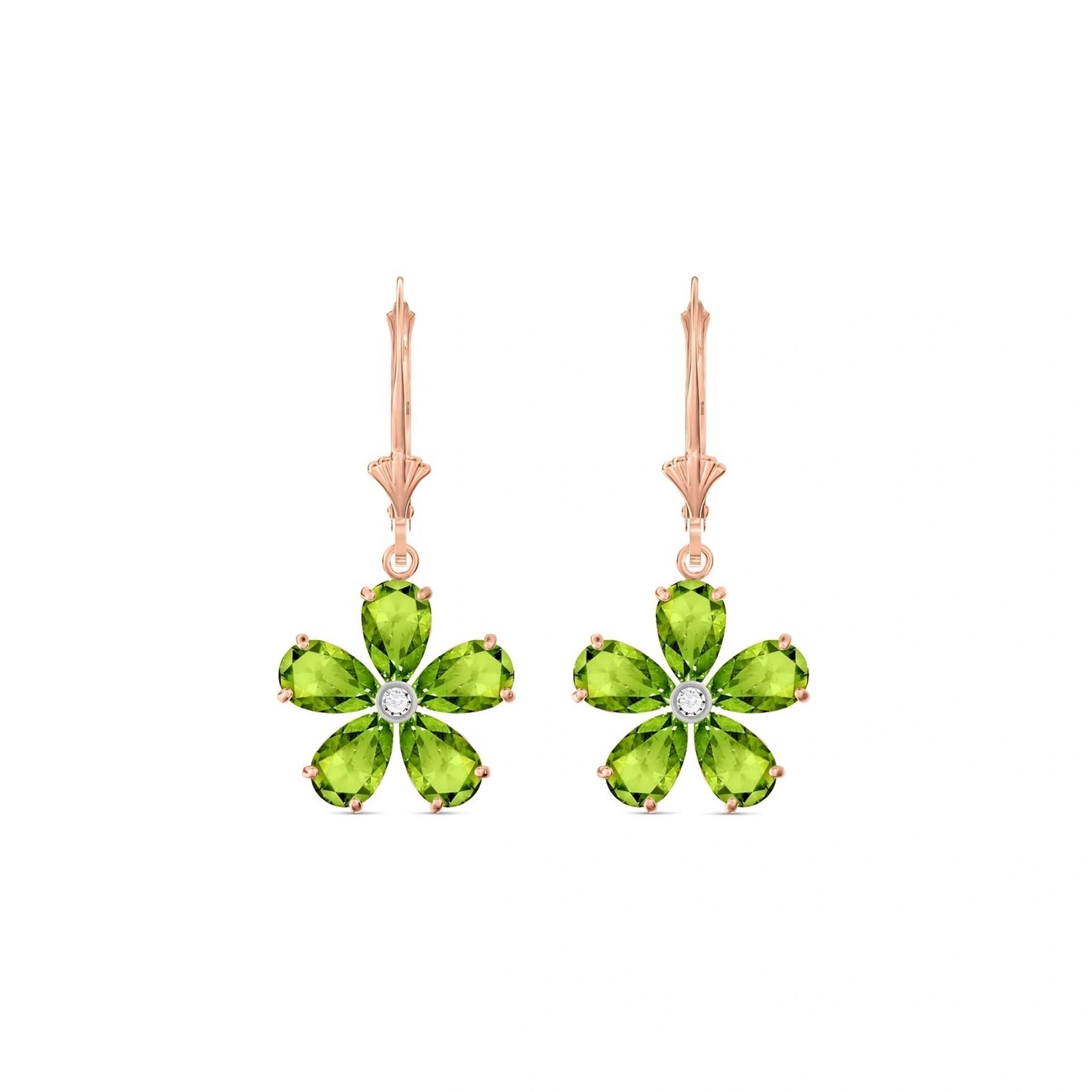 Rose Gold Belle Earrings Peridot 10K — Celeste